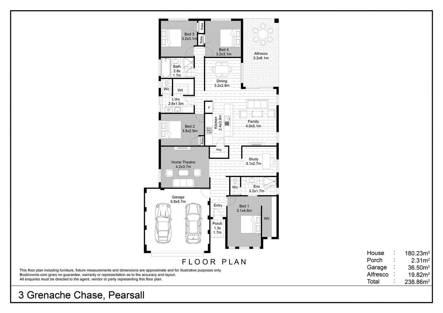 Floorplan of Homely house listing, 3 Grenache Chase, Pearsall WA 6065