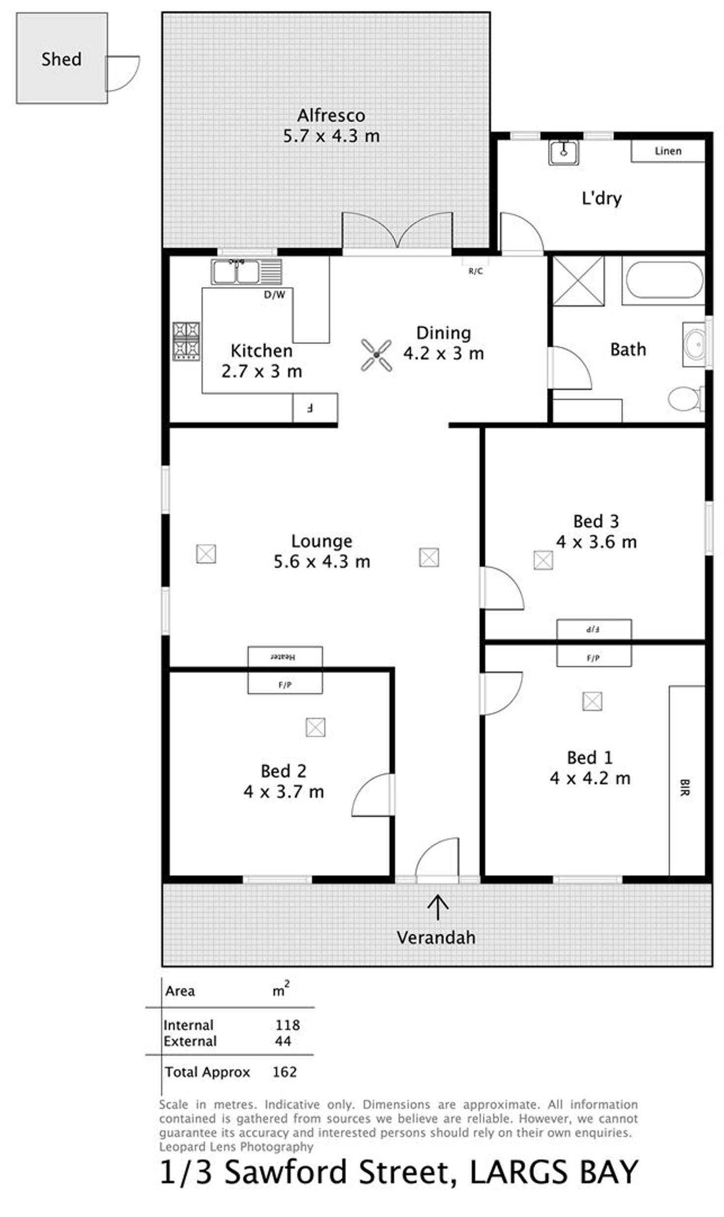 Floorplan of Homely house listing, 1/3 Sawford Street, Largs Bay SA 5016