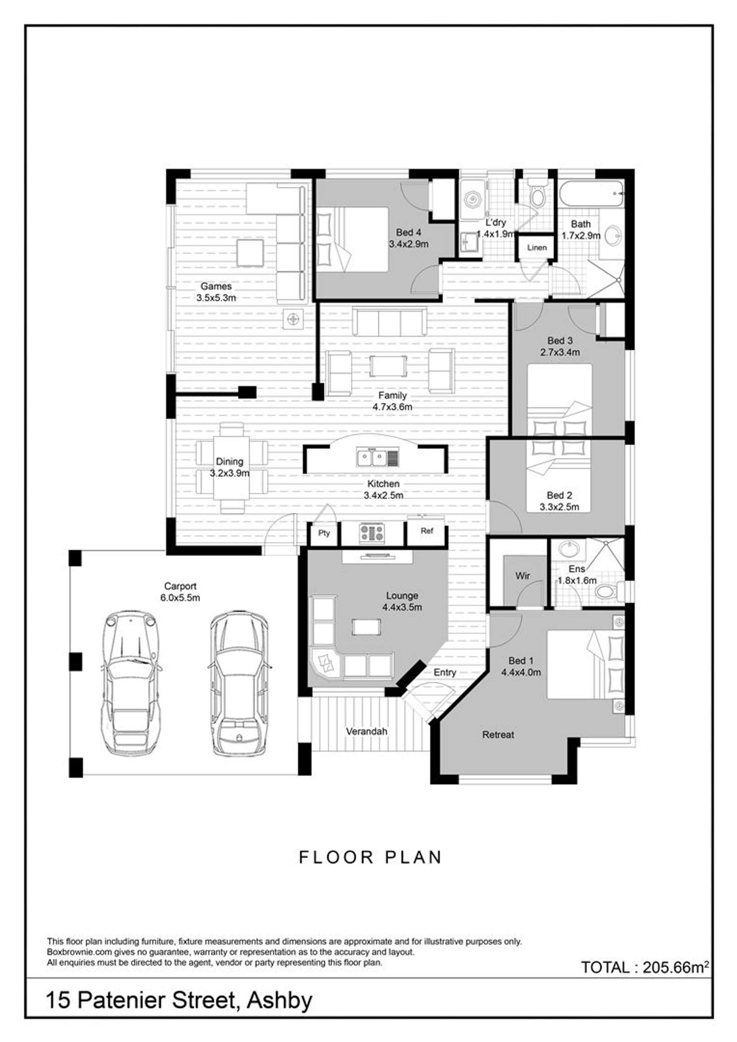 Floorplan of Homely house listing, 15 Patenier Street, Ashby WA 6065