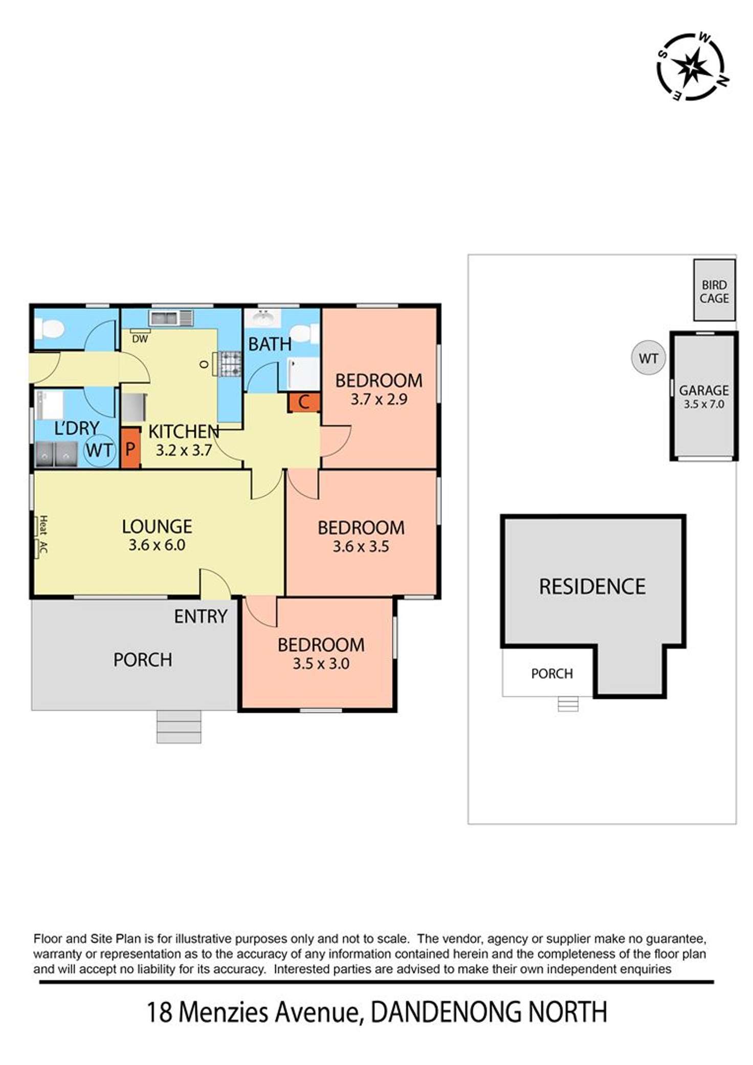 Floorplan of Homely house listing, 18 Menzies Aveue, Dandenong North VIC 3175