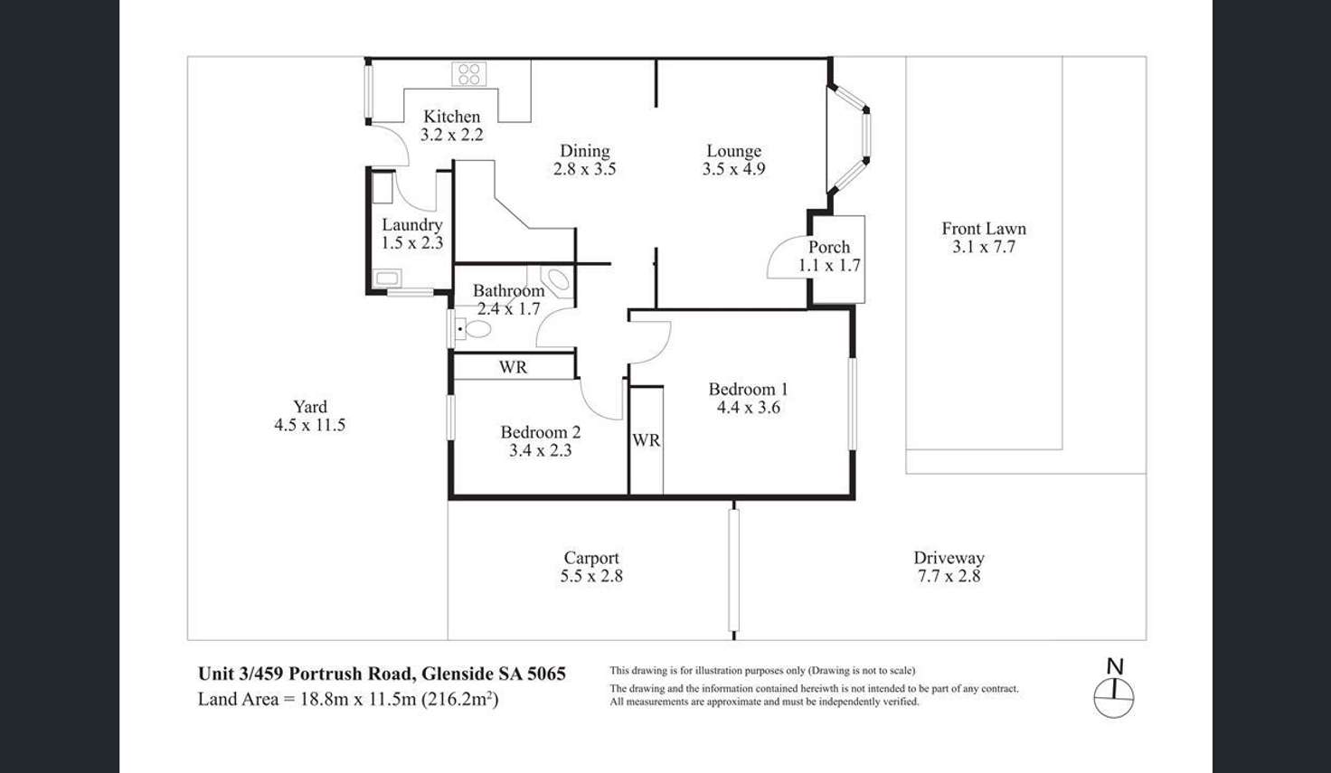 Floorplan of Homely unit listing, 3/459 Portrush Road, Glenside SA 5065