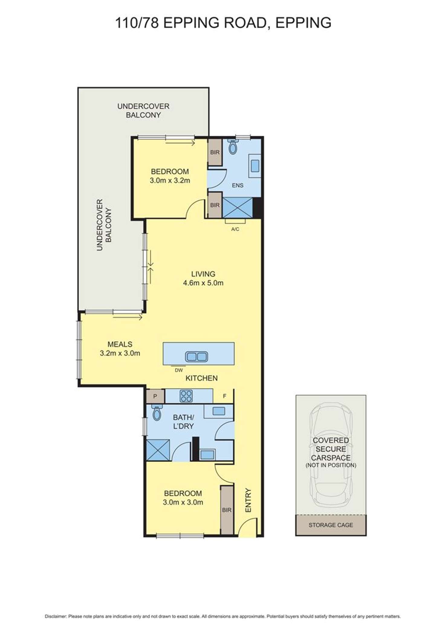 Floorplan of Homely apartment listing, 110/78 Epping Road, Epping VIC 3076