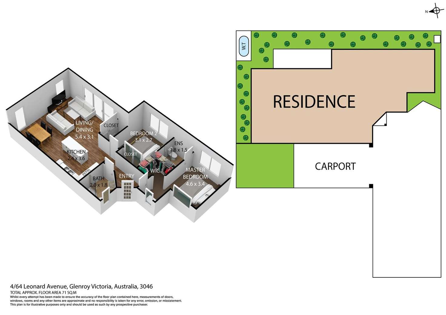 Floorplan of Homely unit listing, 1/64 Leonard Avenue, Glenroy VIC 3046