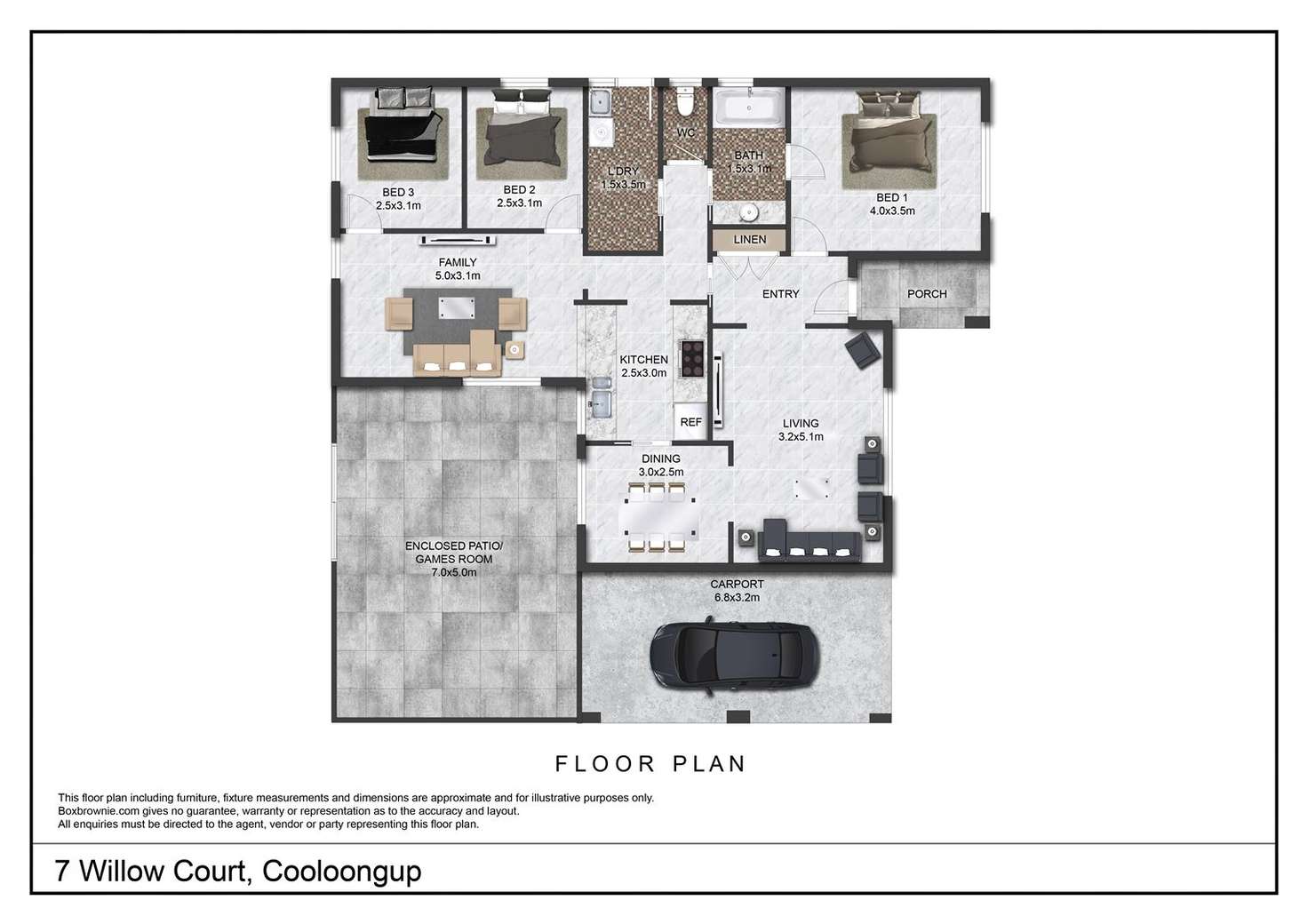 Floorplan of Homely house listing, 7 Willow Court, Cooloongup WA 6168