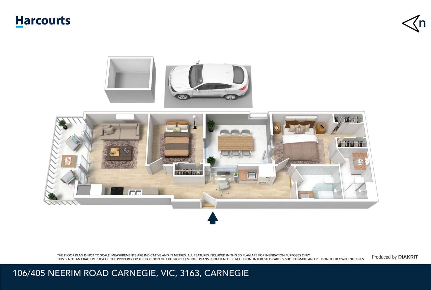 Floorplan of Homely apartment listing, 106/405 Neerim Road, Carnegie VIC 3163