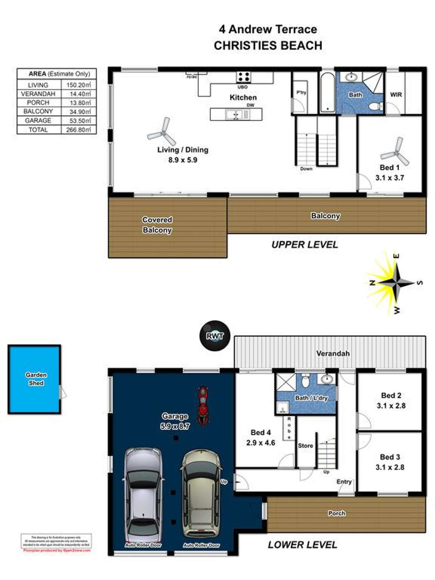 Floorplan of Homely house listing, 4 Andrew Tce, Christies Beach SA 5165