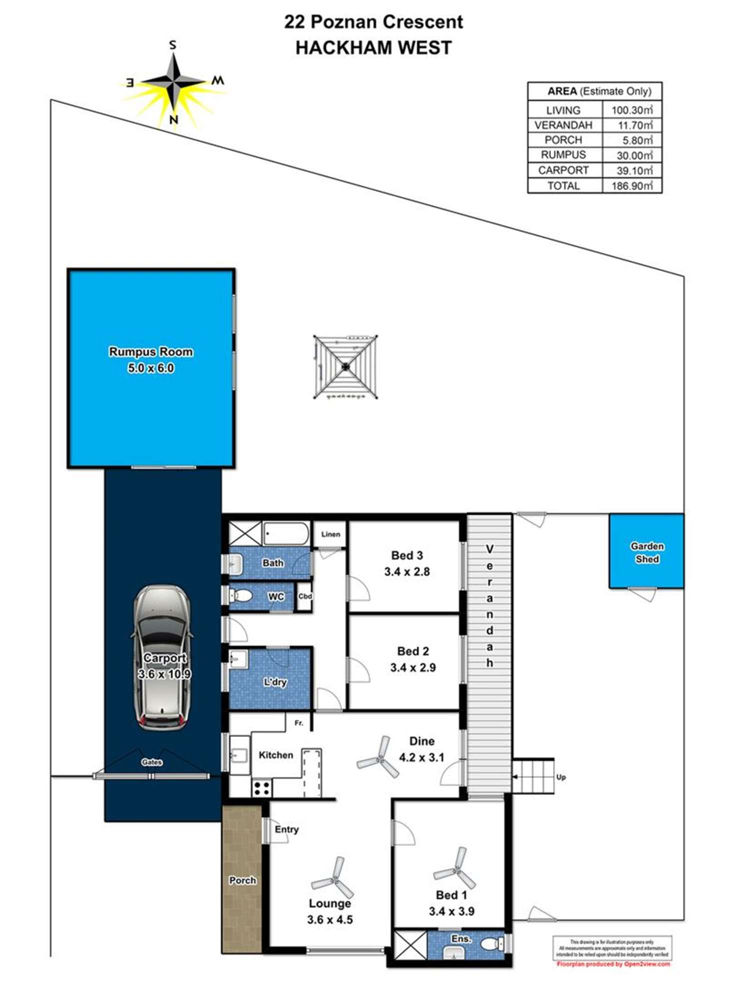 Floorplan of Homely house listing, 22 Poznan Cres, Hackham West SA 5163