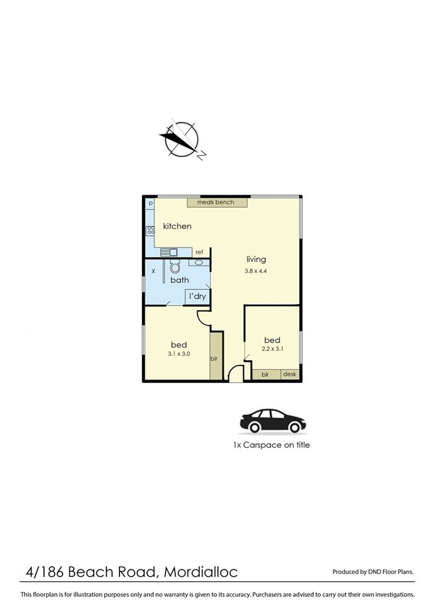 Floorplan of Homely unit listing, 4/186 Beach Road, Mordialloc VIC 3195