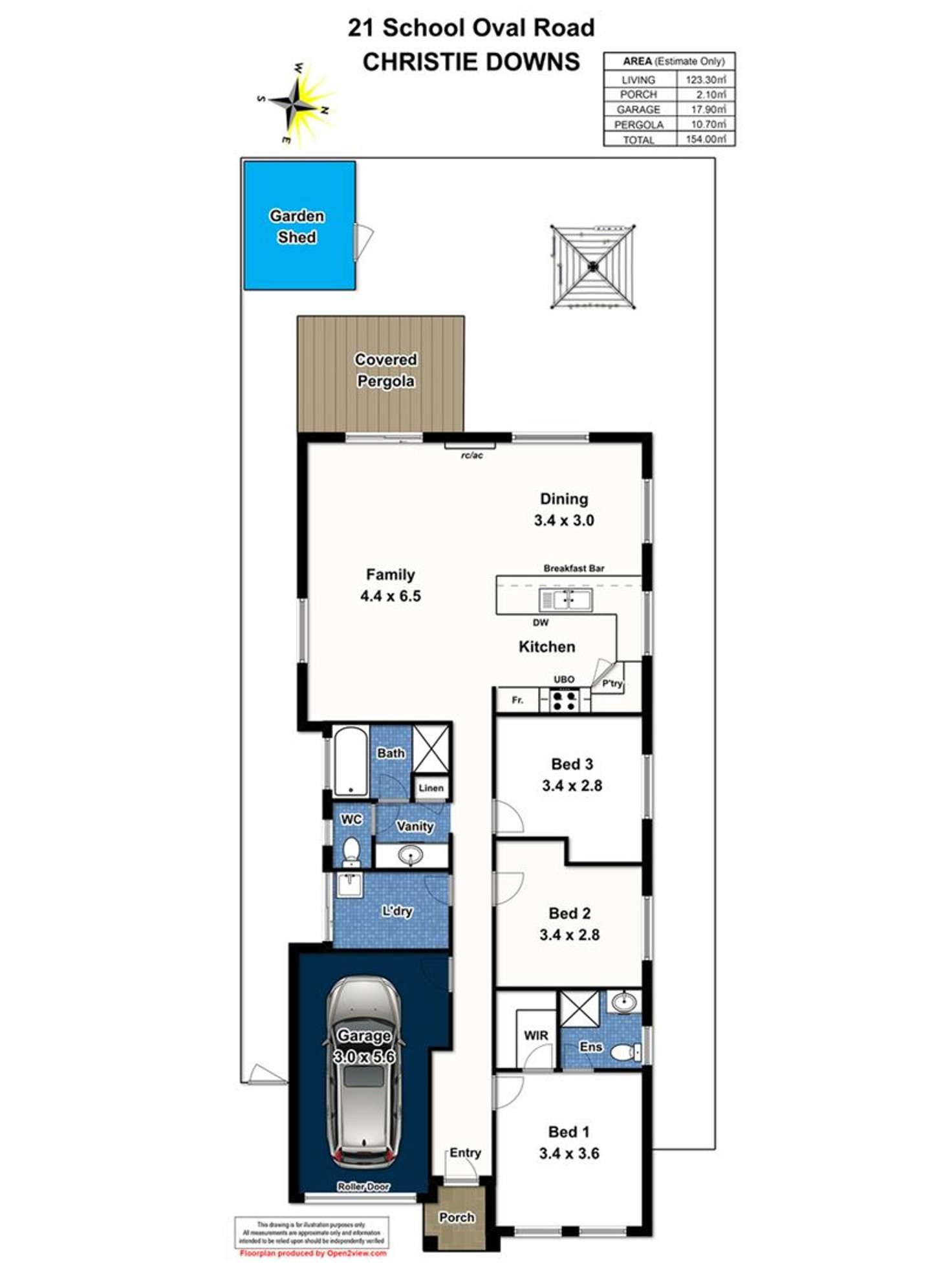 Floorplan of Homely house listing, 21 School Oval Drive, Christie Downs SA 5164