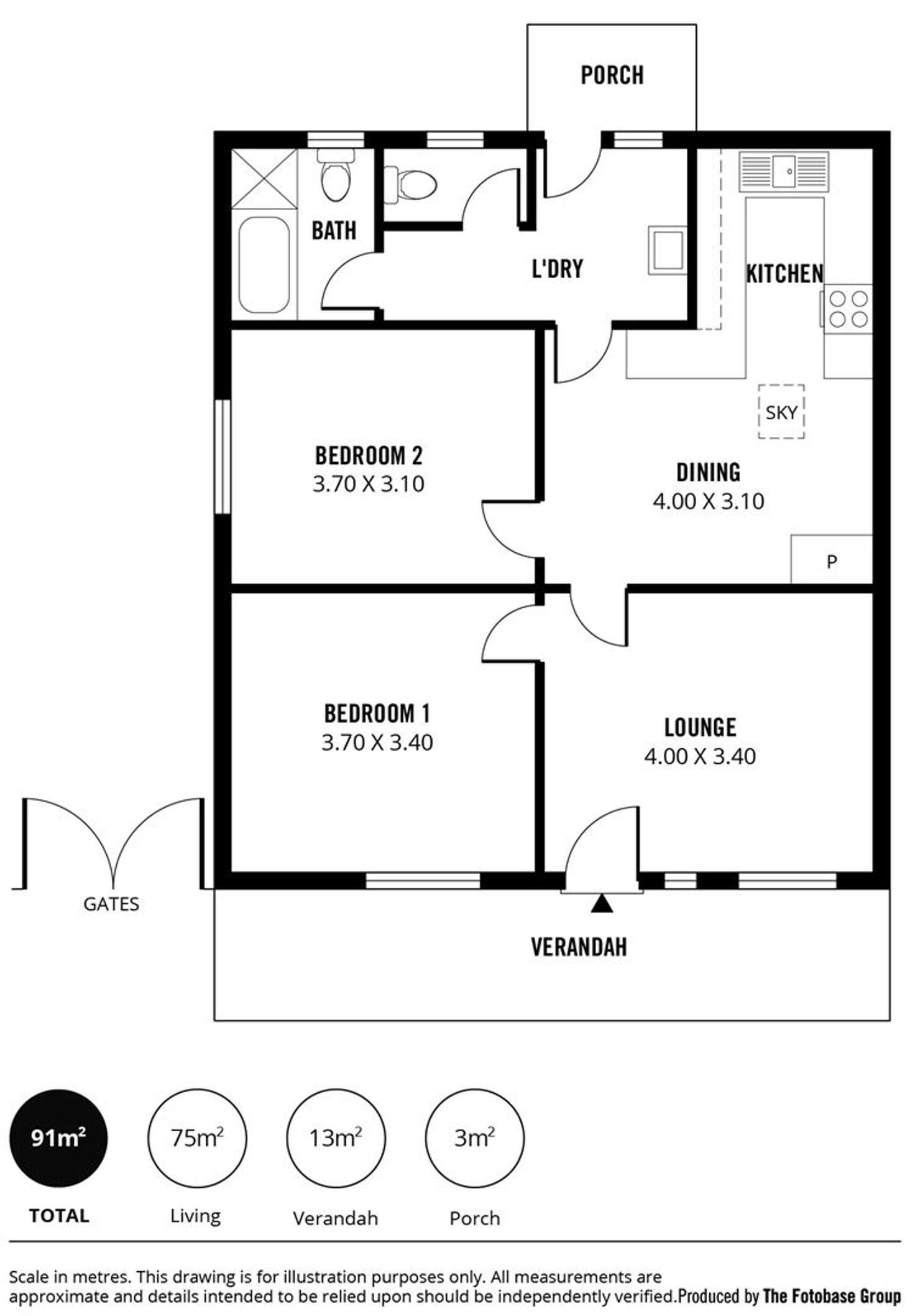 Floorplan of Homely semiDetached listing, 34 Seabourne Road, Taperoo SA 5017