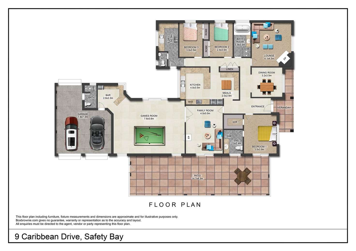 Floorplan of Homely house listing, 9 Caribbean Drive, Safety Bay WA 6169
