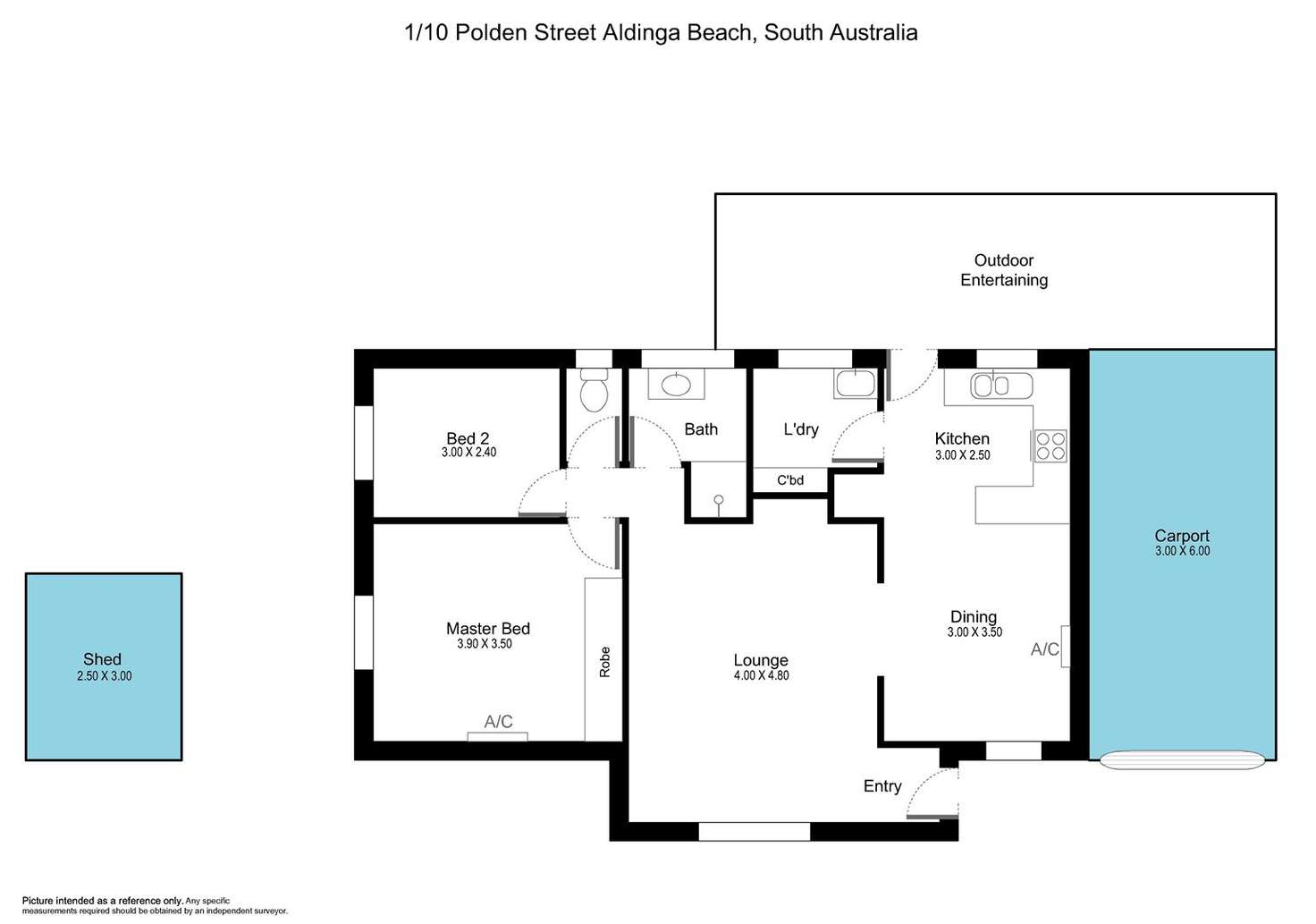 Floorplan of Homely unit listing, 1/10 Polden Street, Aldinga Beach SA 5173