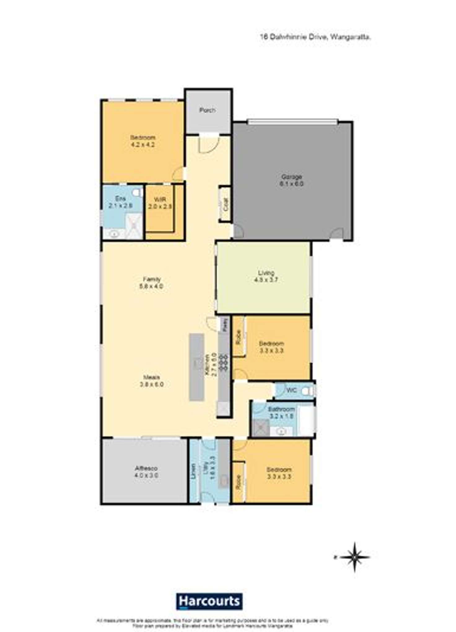 Floorplan of Homely house listing, 16 Dalwhinnie Drive, Wangaratta VIC 3677