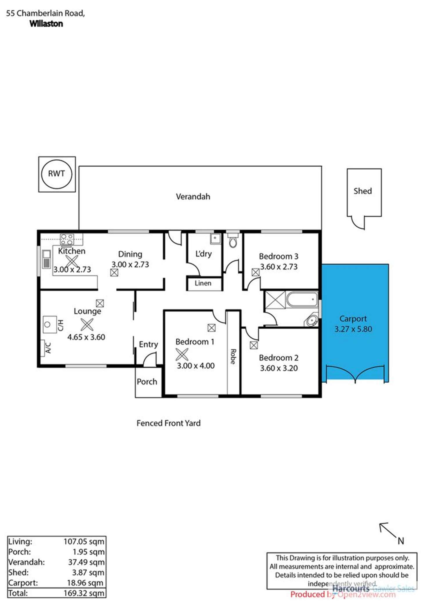 Floorplan of Homely house listing, 55 Chamberlain Road, Willaston SA 5118