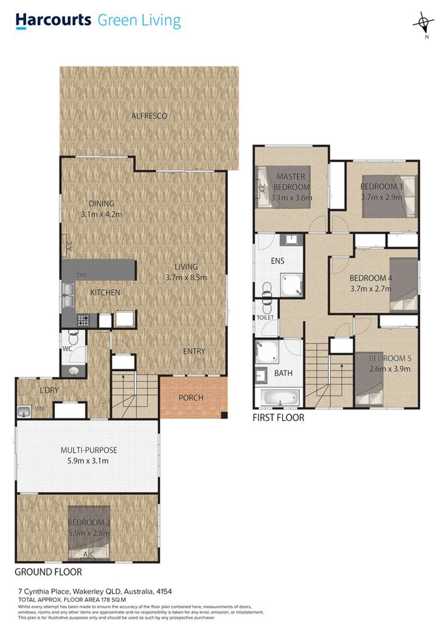 Floorplan of Homely house listing, 7 Cynthia Place, Wakerley QLD 4154