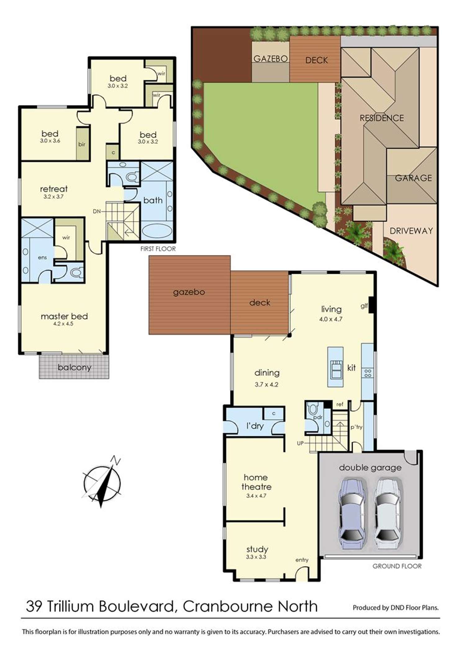 Floorplan of Homely house listing, 39 Trillium Boulevard, Cranbourne North VIC 3977