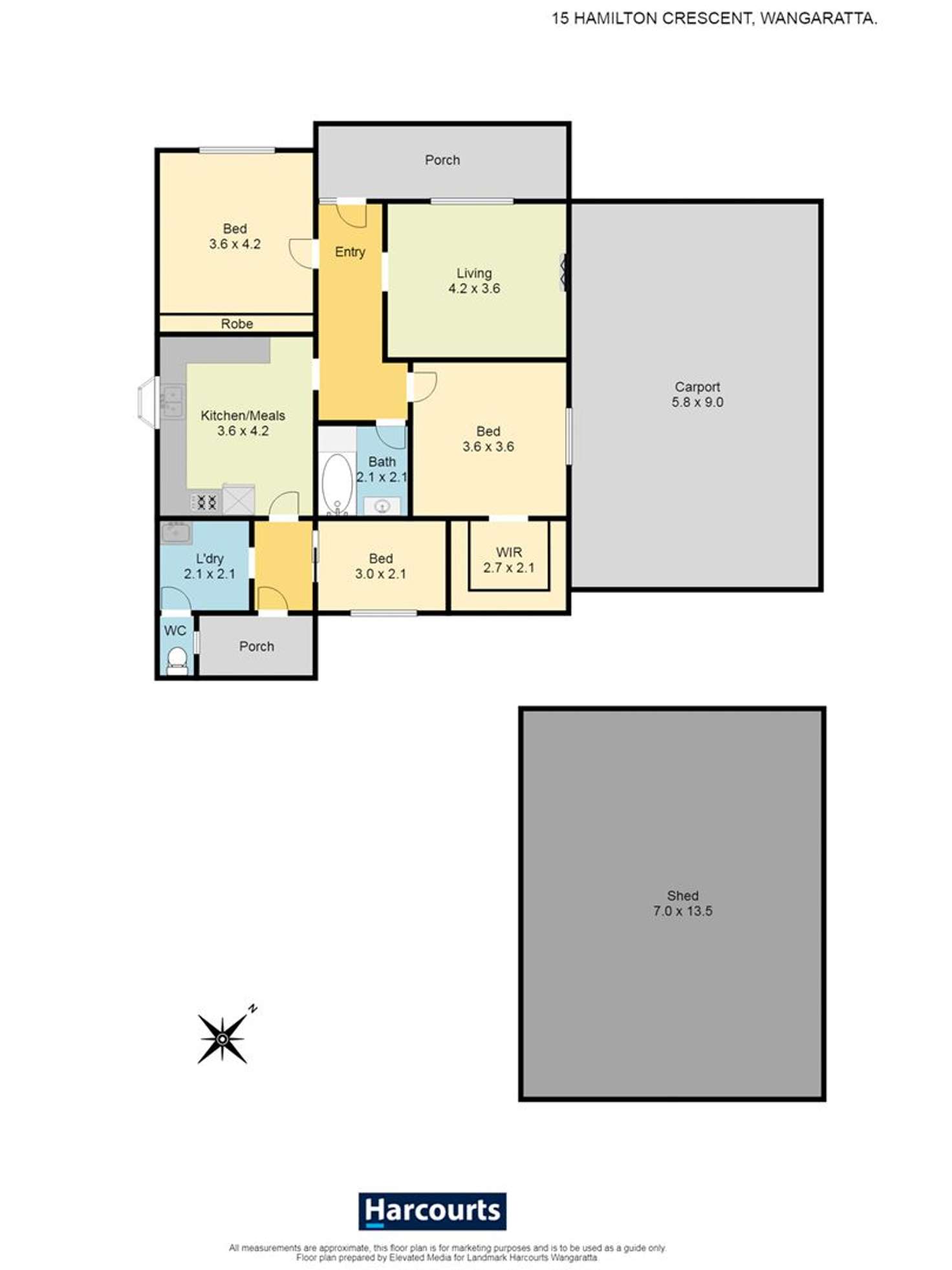 Floorplan of Homely house listing, 15 Hamilton Crescent, Wangaratta VIC 3677