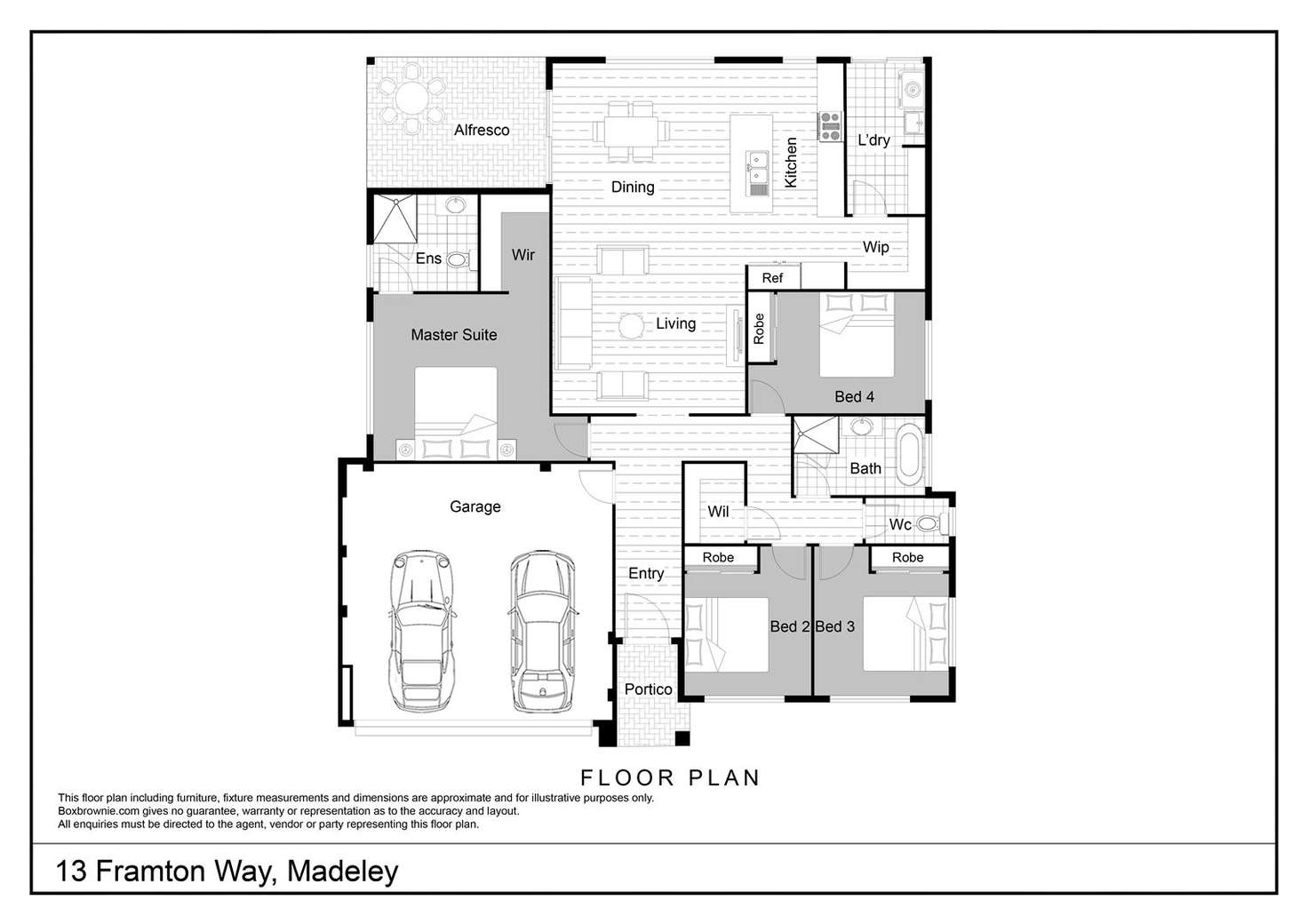 Floorplan of Homely house listing, 13 Framton Way, Madeley WA 6065