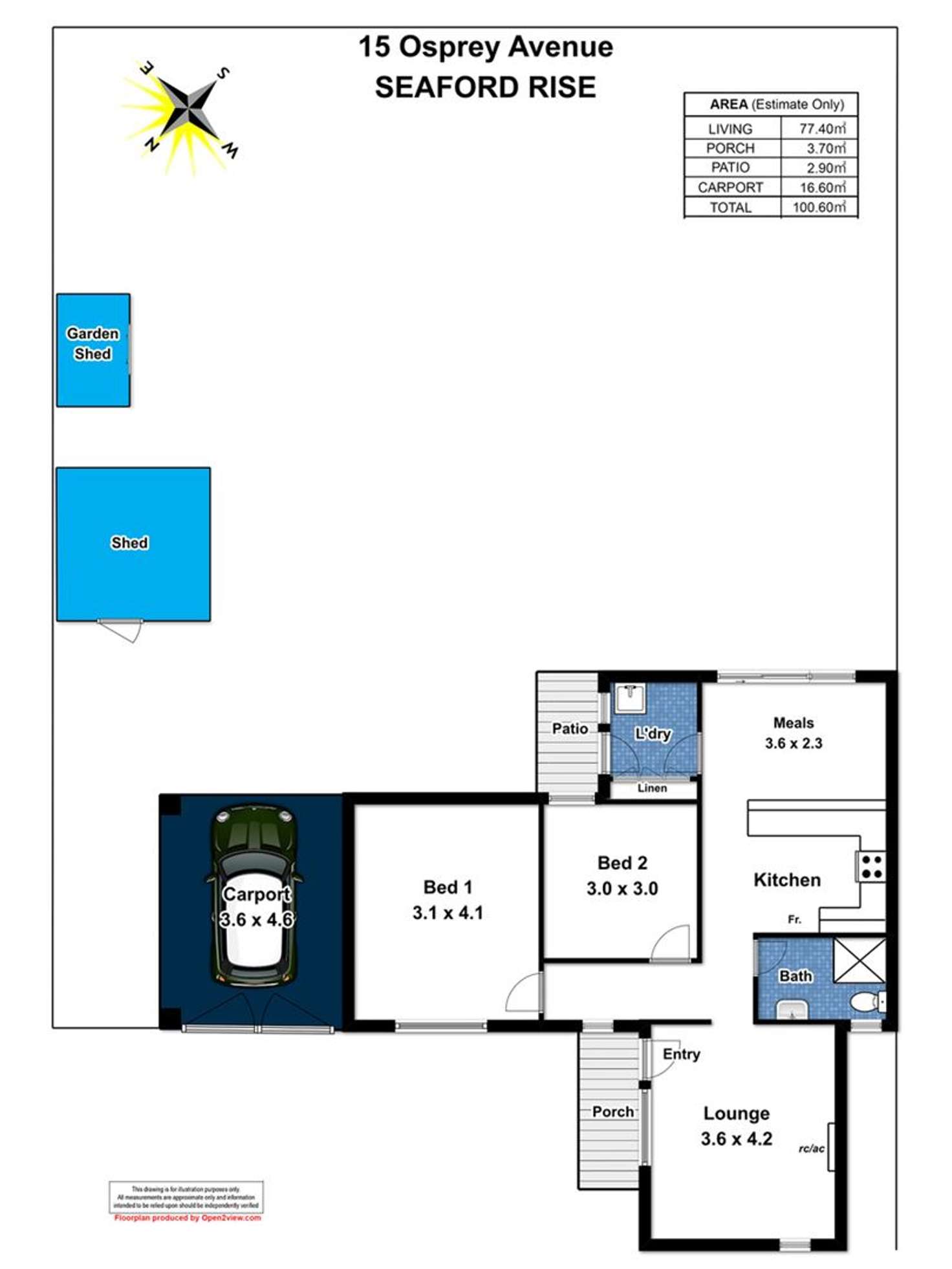 Floorplan of Homely house listing, 15 Osprey Avenue, Seaford Rise SA 5169