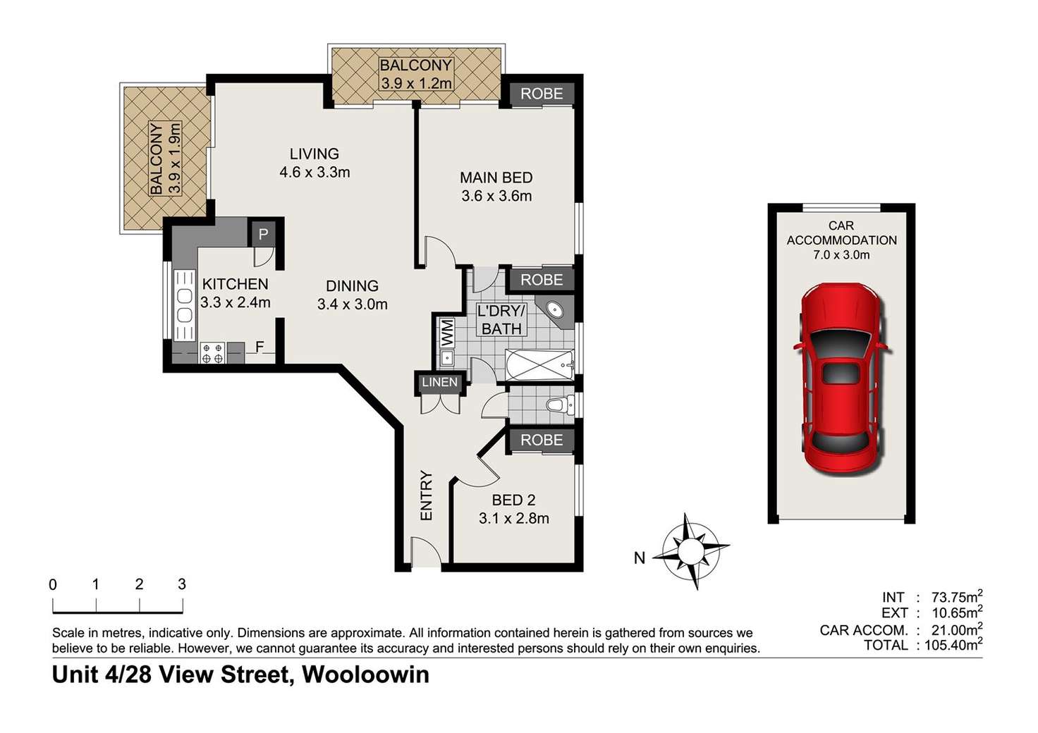 Floorplan of Homely unit listing, 4/28 View Street, Wooloowin QLD 4030