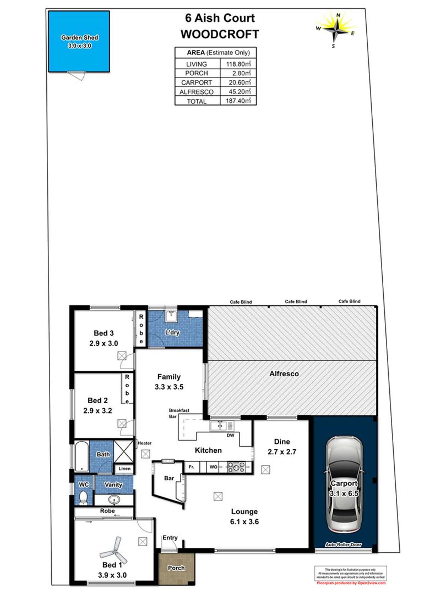 Floorplan of Homely house listing, 6 Aish Court, Woodcroft SA 5162