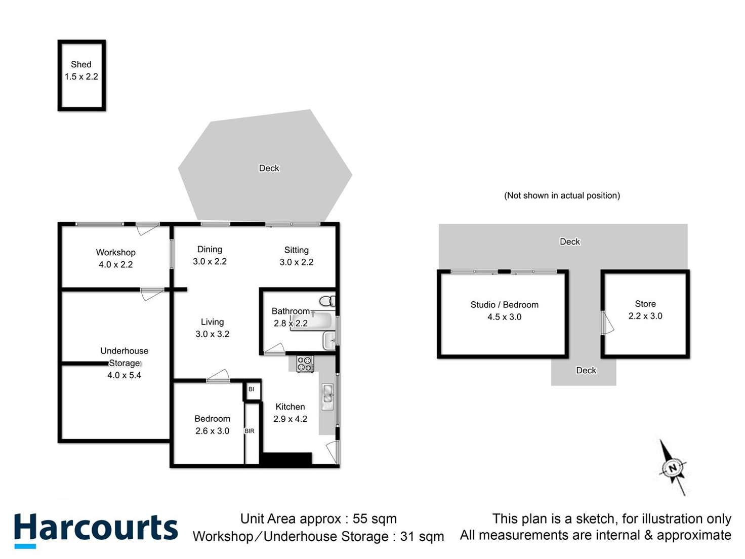 Floorplan of Homely unit listing, 3/495 Huon Road, South Hobart TAS 7004