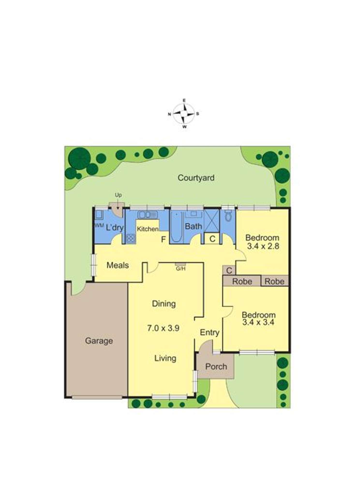 Floorplan of Homely unit listing, 2/85 Windsor Crescent, Mont Albert VIC 3127