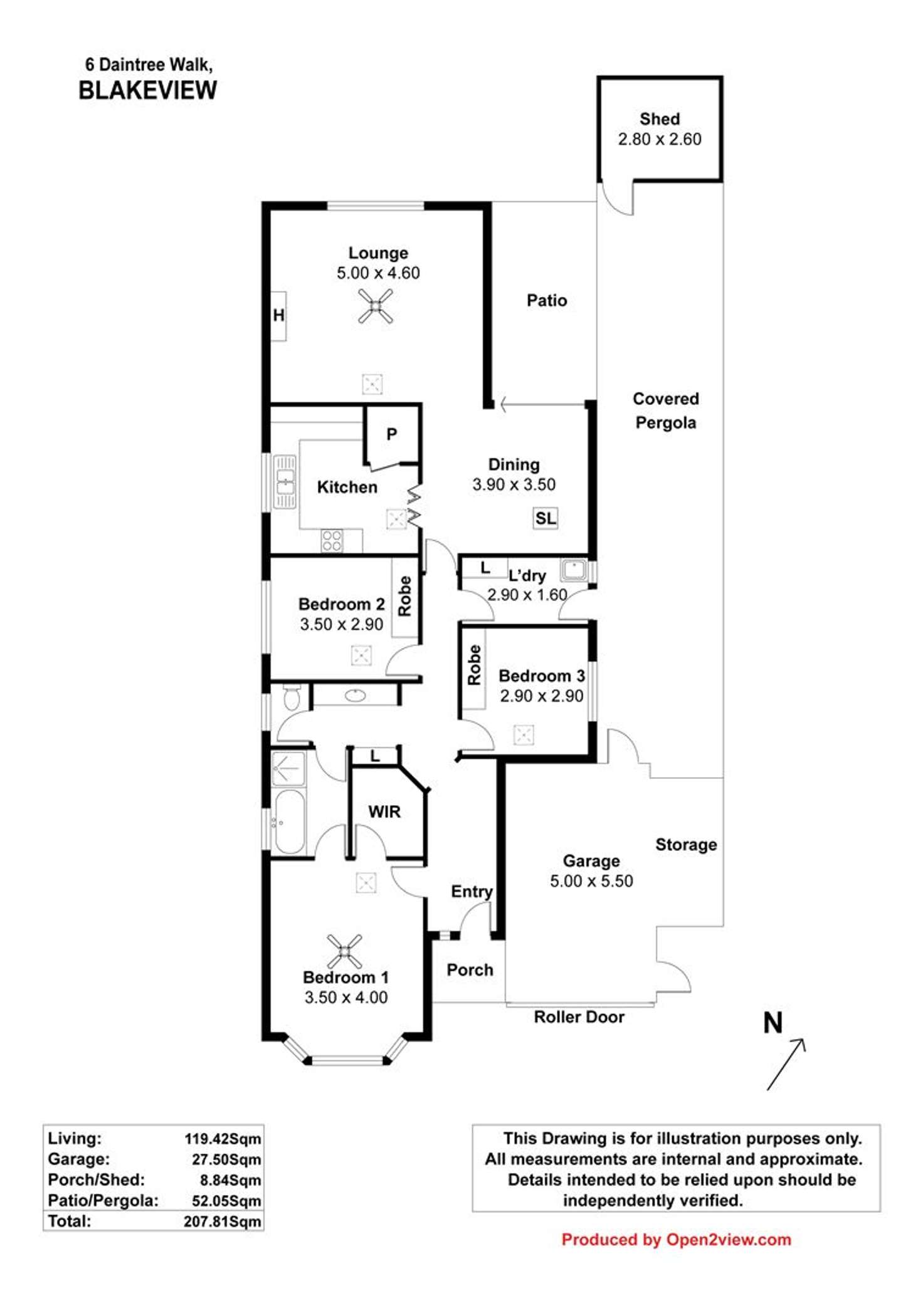 Floorplan of Homely house listing, 6 Daintree Walk, Blakeview SA 5114