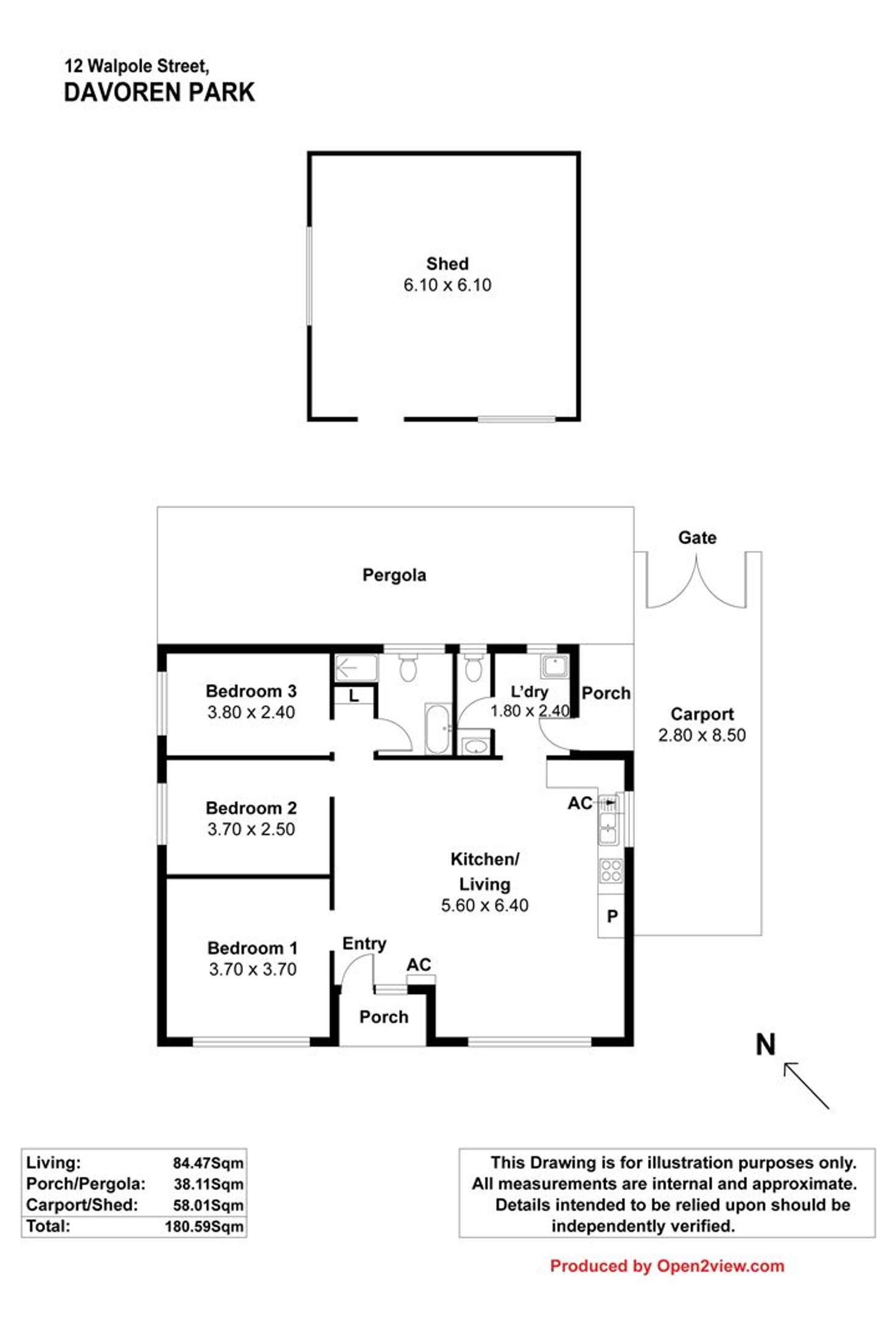 Floorplan of Homely house listing, 12 Walpole Street, Davoren Park SA 5113