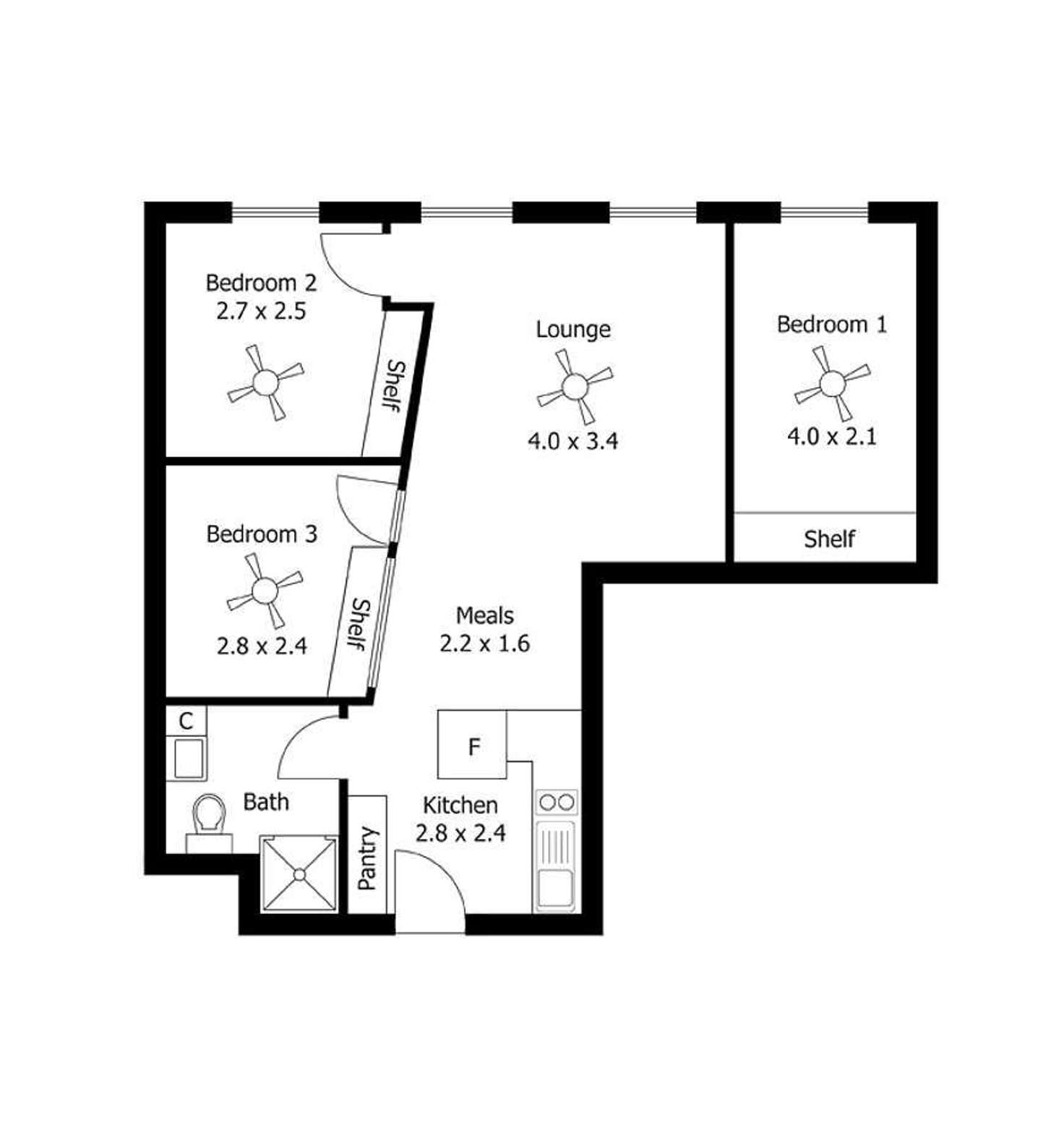 Floorplan of Homely apartment listing, 1003/23 King William Street, Adelaide SA 5000