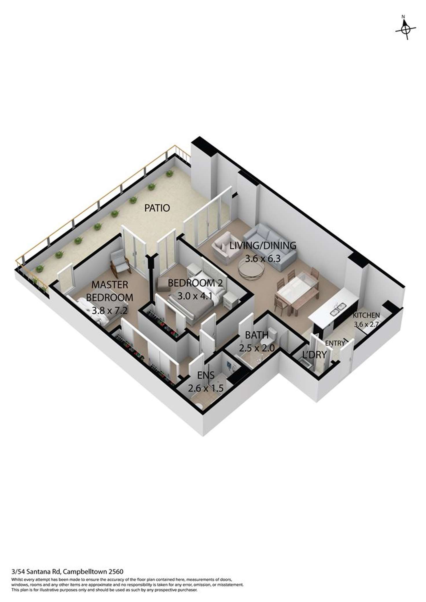 Floorplan of Homely unit listing, 3/54 Santana Road, Campbelltown NSW 2560