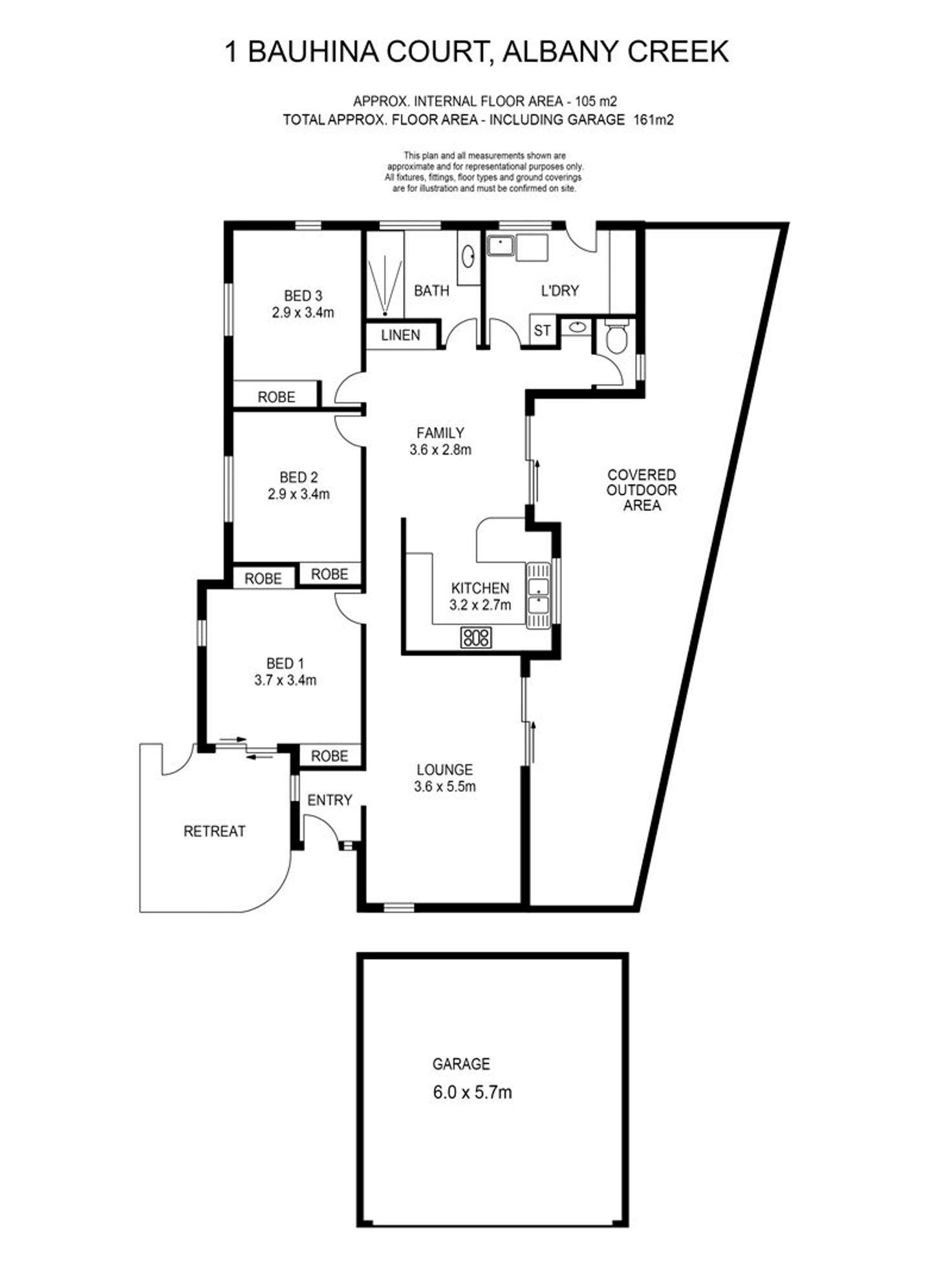 Floorplan of Homely house listing, 1 Bauhina Court, Albany Creek QLD 4035