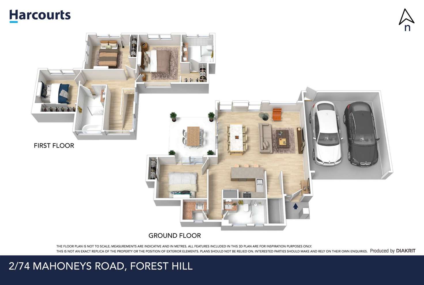 Floorplan of Homely townhouse listing, 2/74 Mahoneys Road, Forest Hill VIC 3131