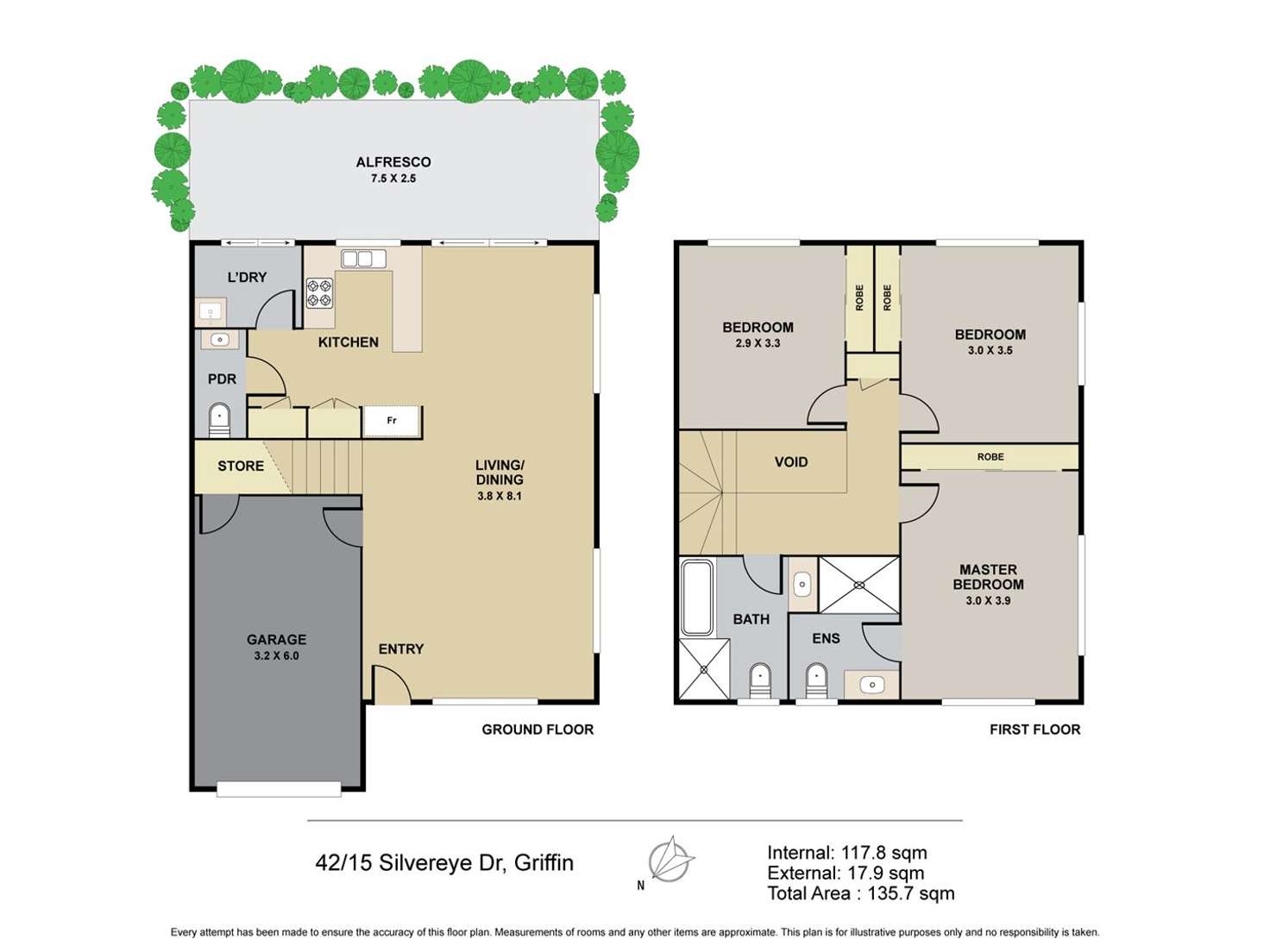 Floorplan of Homely townhouse listing, 42/15 Silvereye Drive, Griffin QLD 4503