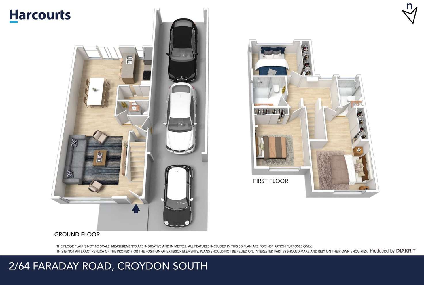 Floorplan of Homely townhouse listing, 2/64 Faraday Road, Croydon South VIC 3136
