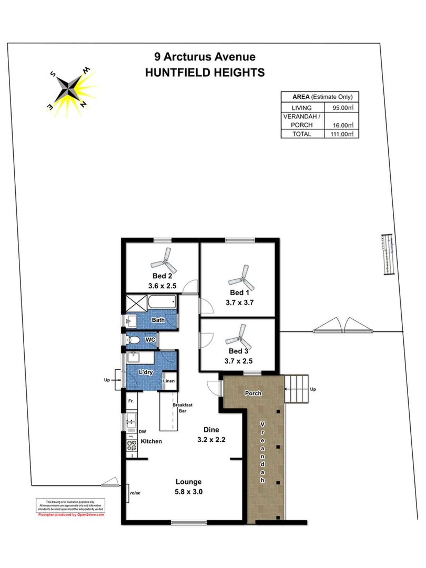 Floorplan of Homely house listing, 9 Arcturus Avenue, Huntfield Heights SA 5163