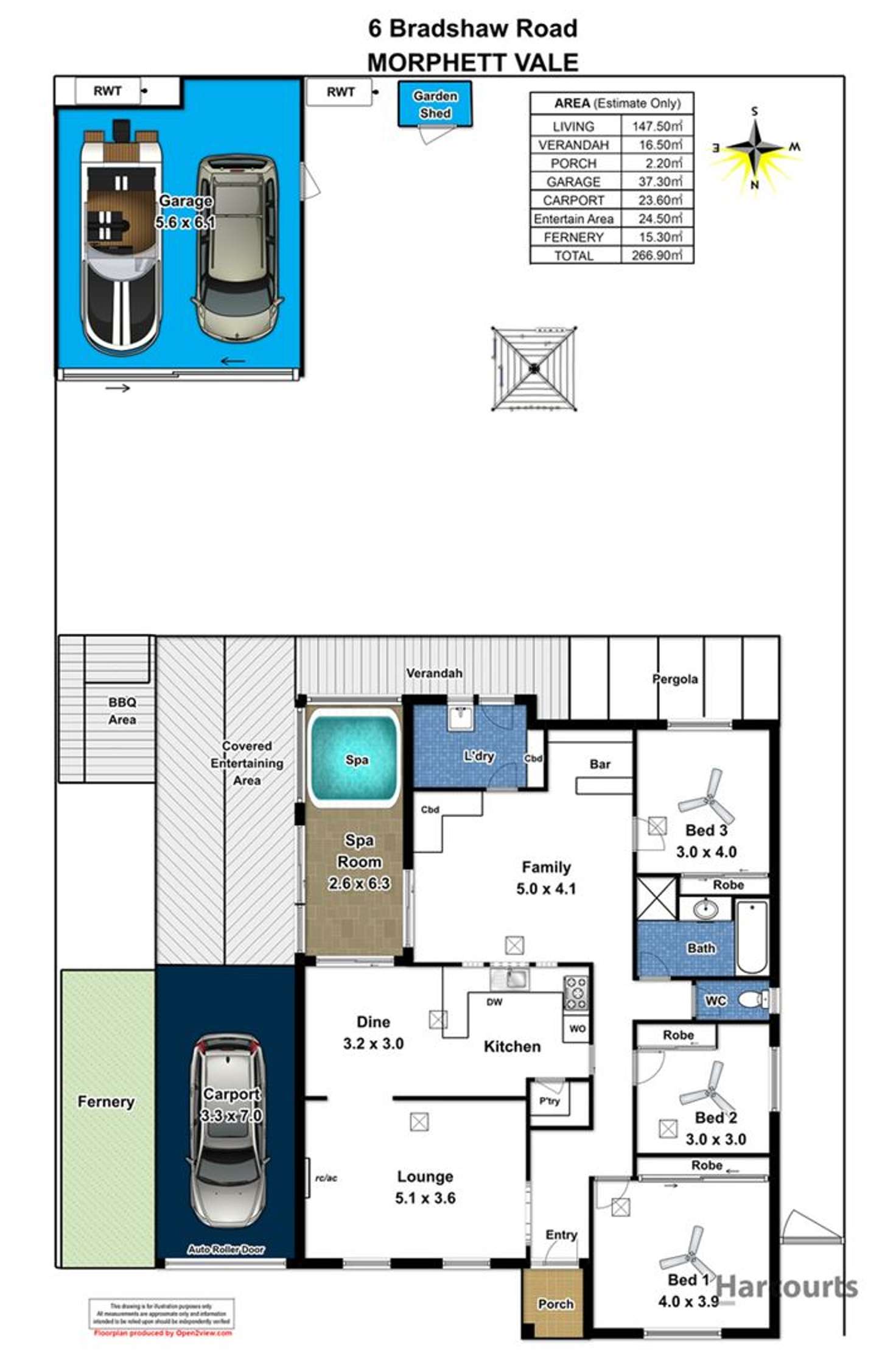 Floorplan of Homely house listing, 6 Bradshaw Road, Morphett Vale SA 5162