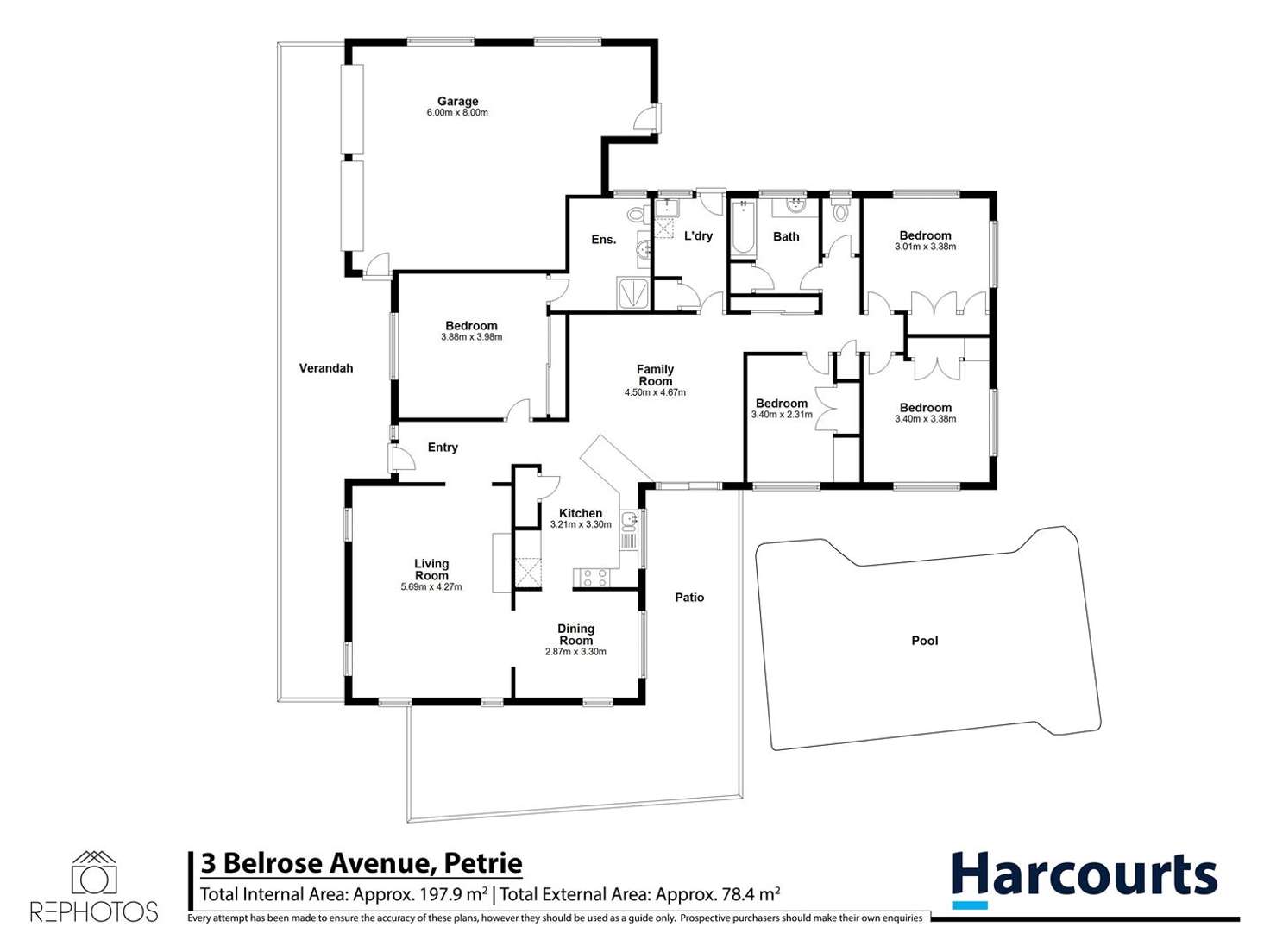 Floorplan of Homely house listing, 3 Belrose Av, Petrie QLD 4502