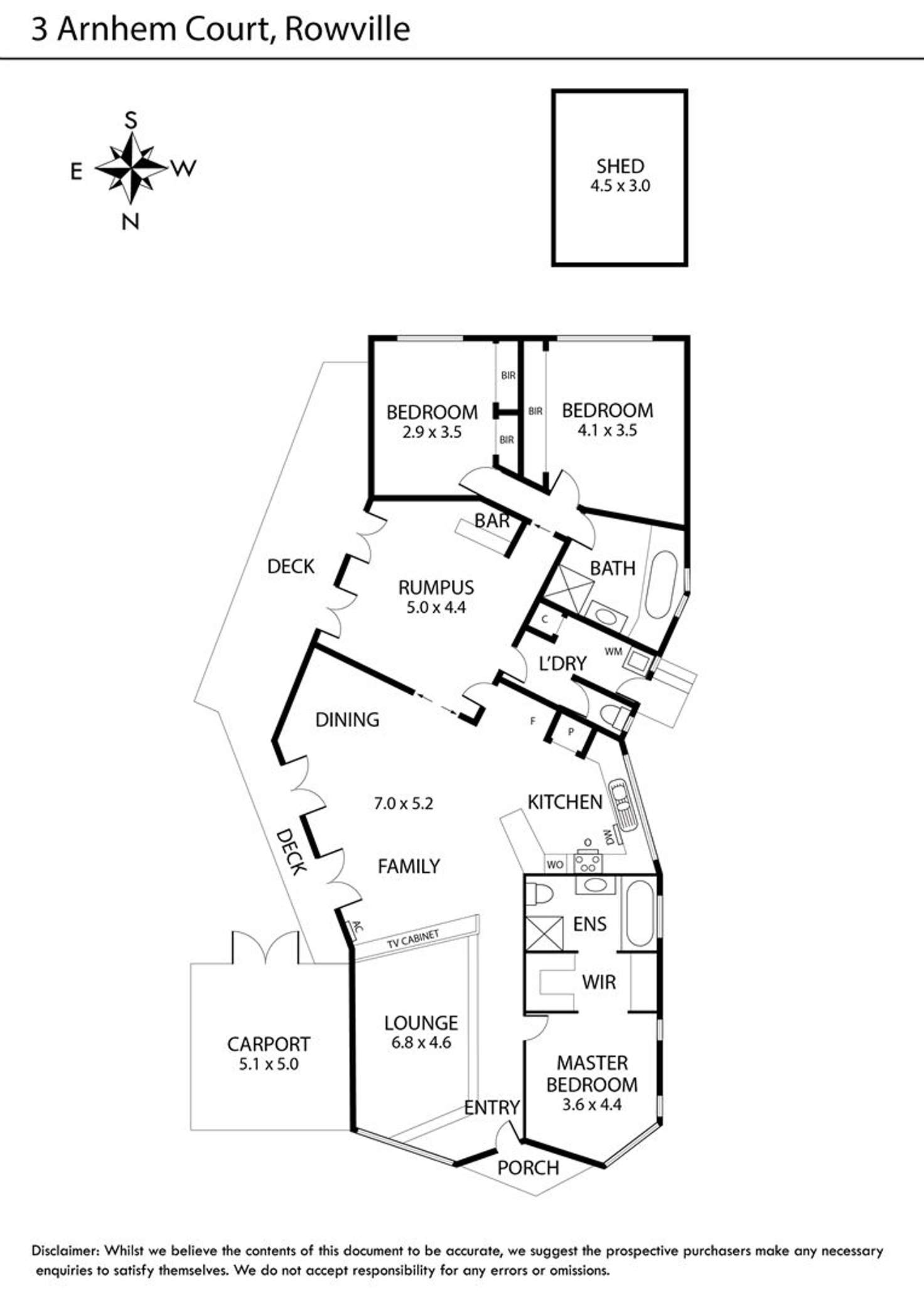 Floorplan of Homely house listing, 3 Arnhem Court, Rowville VIC 3178