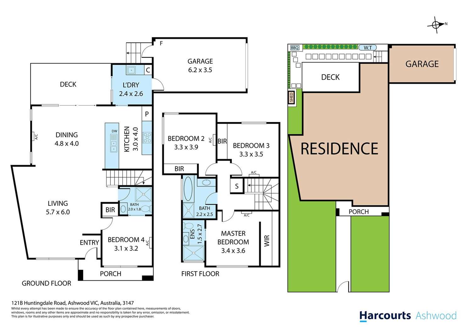 Floorplan of Homely townhouse listing, 121B Huntingdale Road, Ashwood VIC 3147