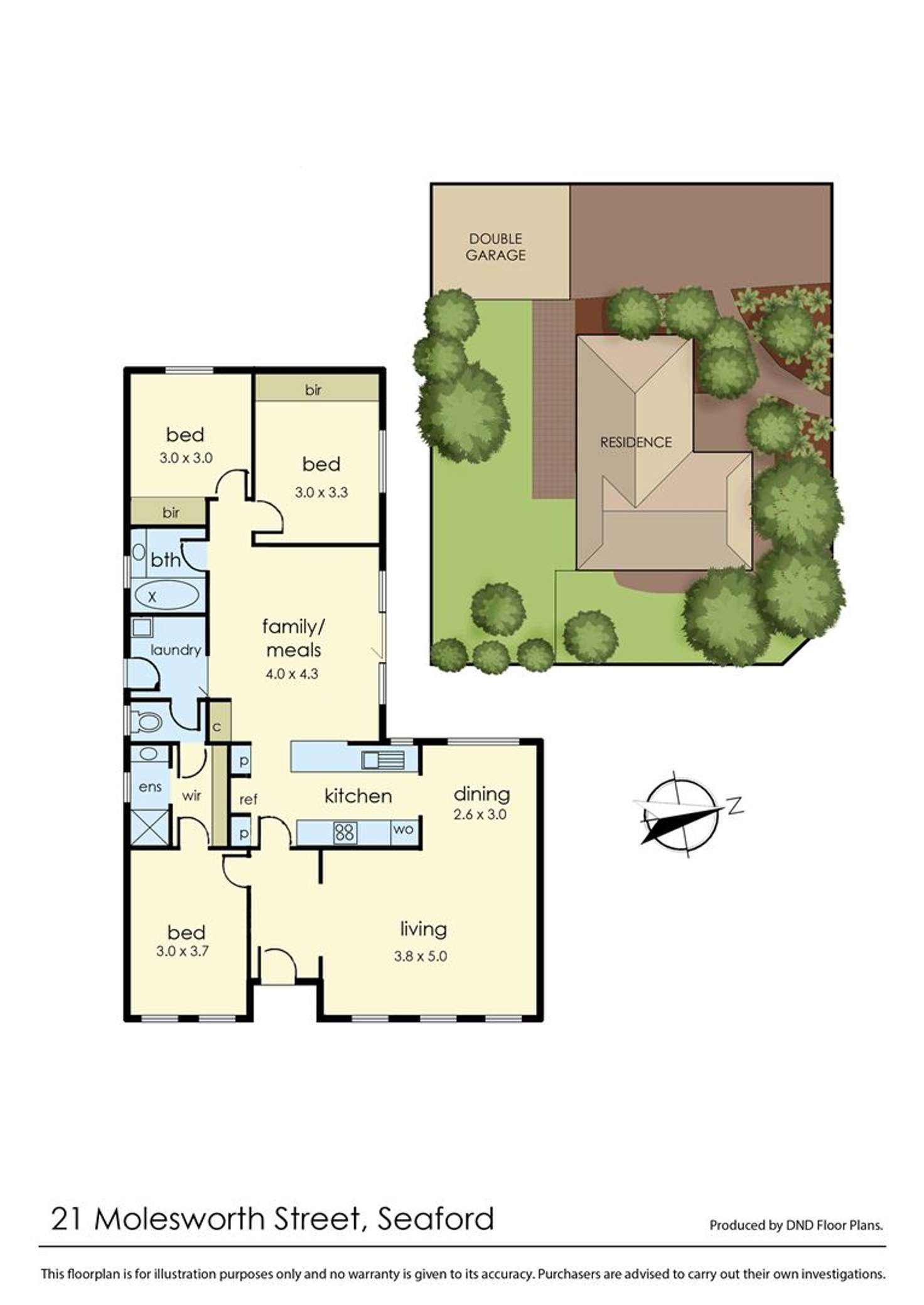 Floorplan of Homely house listing, 21 Molesworth Street, Seaford VIC 3198