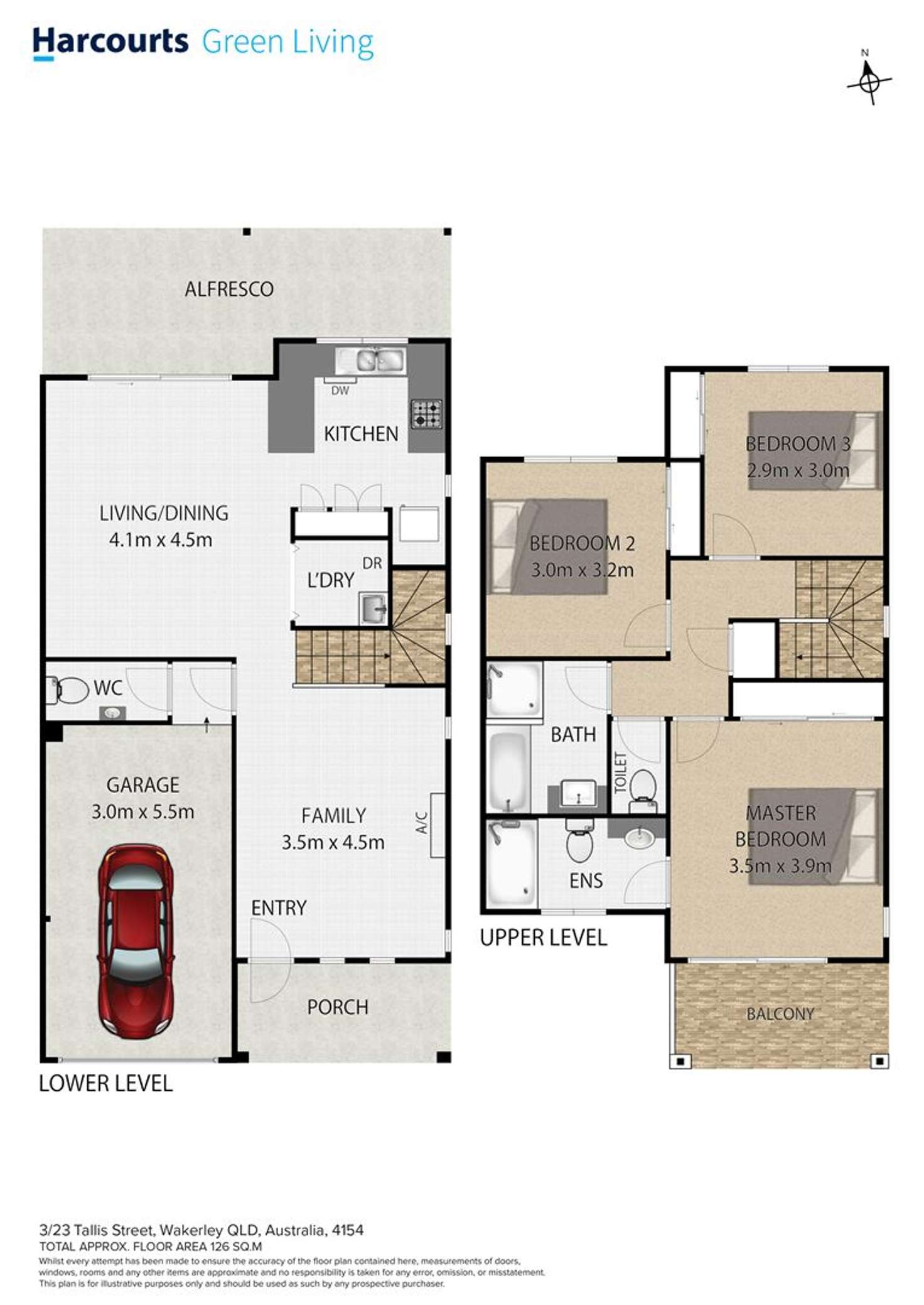 Floorplan of Homely townhouse listing, 3/23 Tallis Street, Wakerley QLD 4154