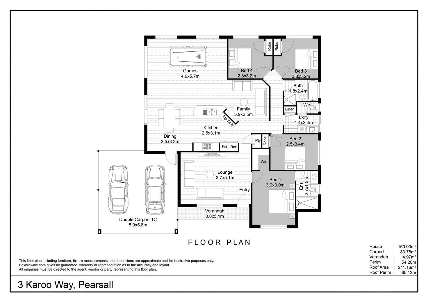 Floorplan of Homely house listing, 3 Karoo Way, Pearsall WA 6065