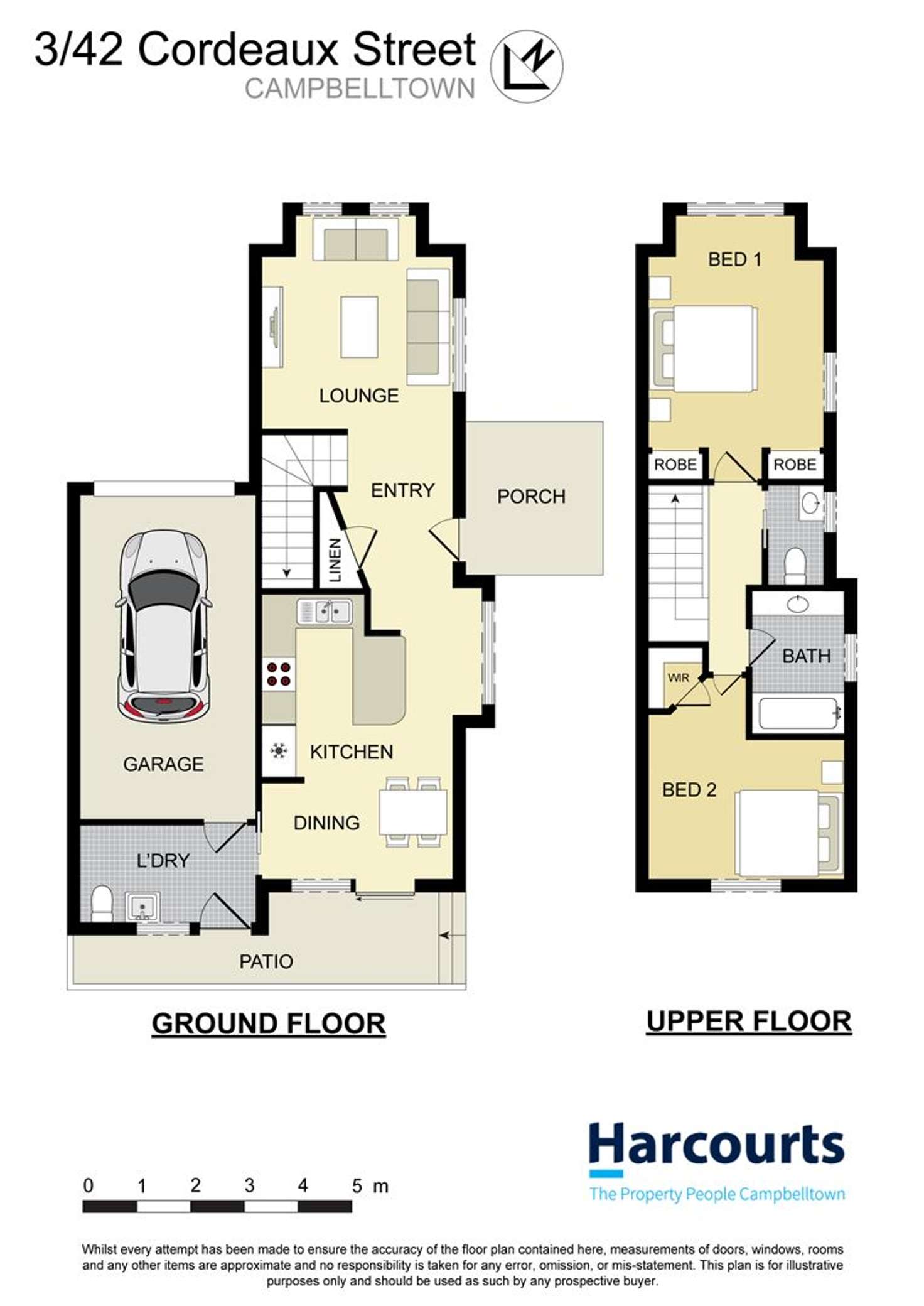 Floorplan of Homely townhouse listing, 3/42 Cordeaux Street, Campbelltown NSW 2560