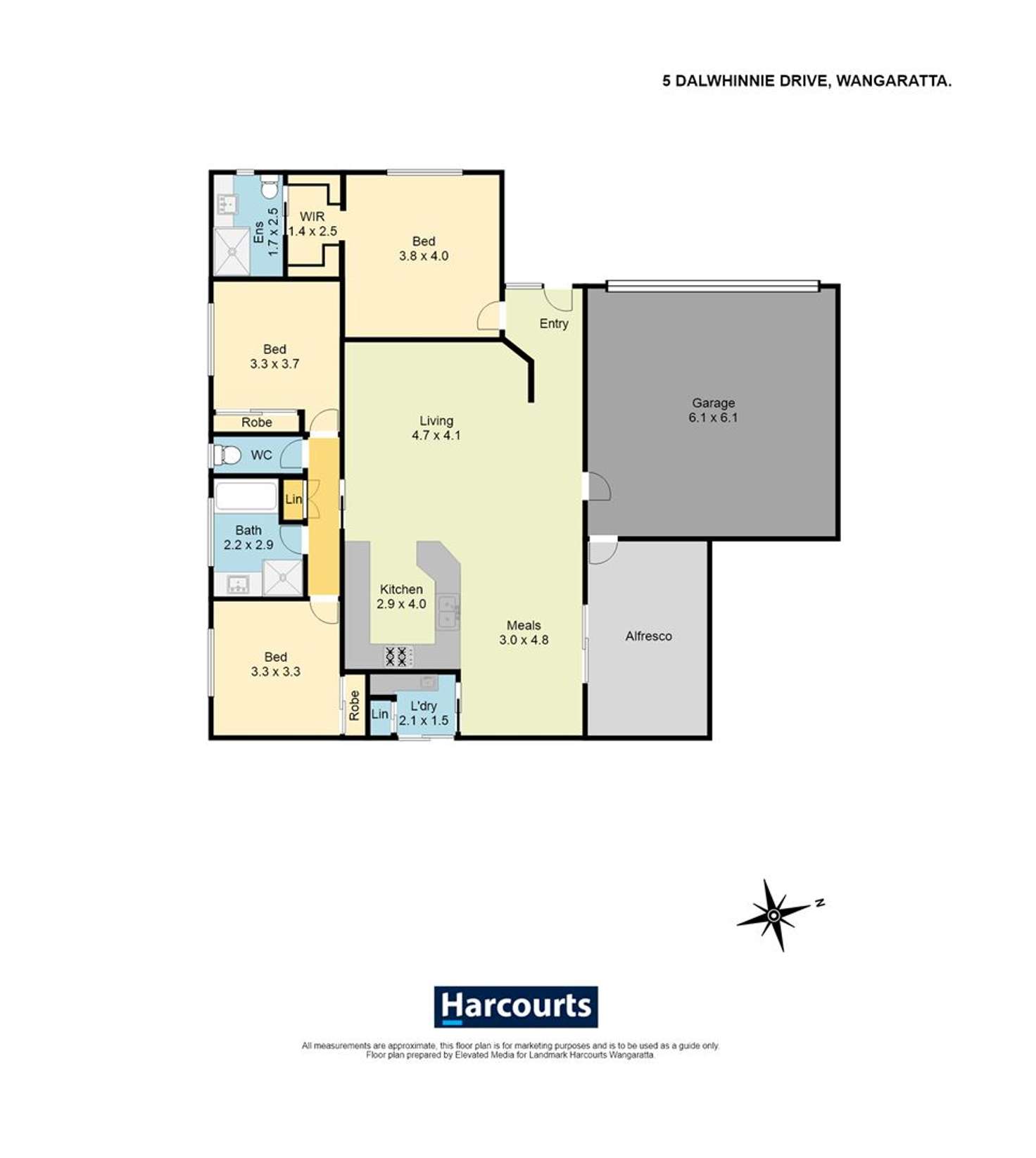 Floorplan of Homely house listing, 5 Dalwhinnie Drive, Wangaratta VIC 3677