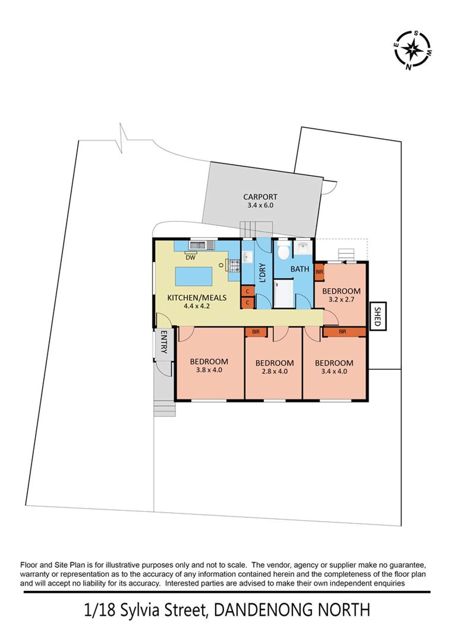 Floorplan of Homely unit listing, 1/18 Sylvia Street, Dandenong North VIC 3175