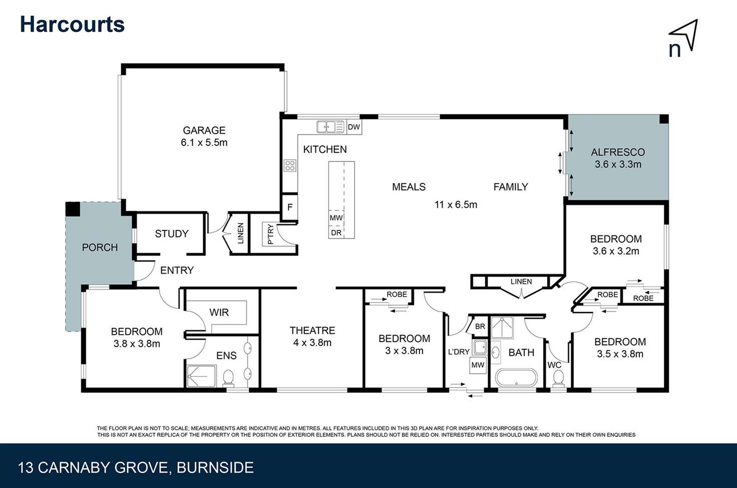 Floorplan of Homely house listing, 13 Carnaby Grove, Burnside VIC 3023