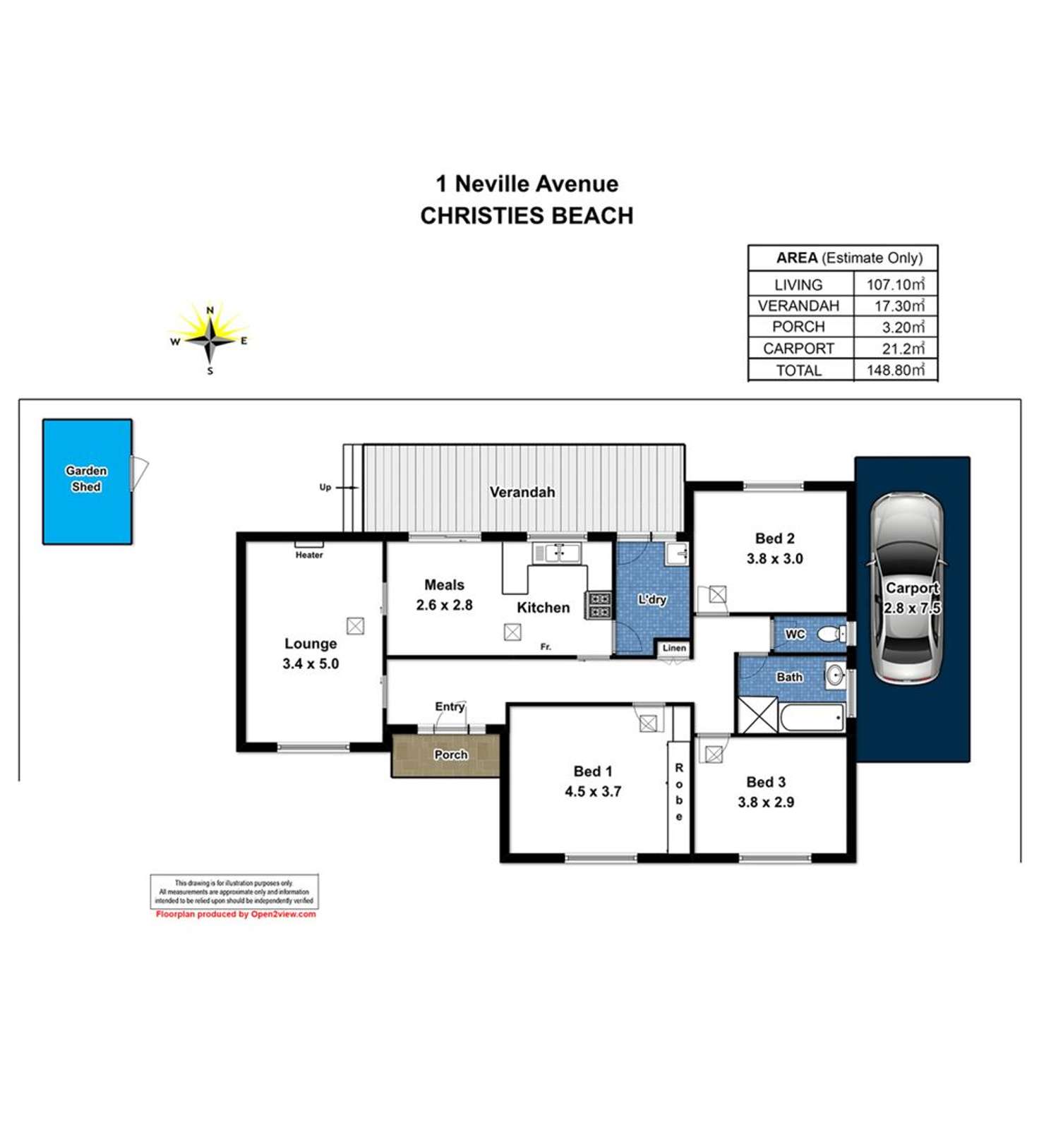 Floorplan of Homely house listing, 1 Neville Avenue, Christies Beach SA 5165