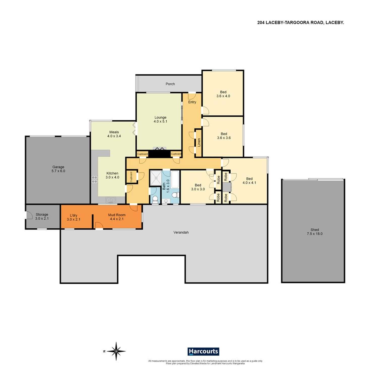 Floorplan of Homely house listing, 204 Laceby - Targoora Road, Laceby VIC 3678