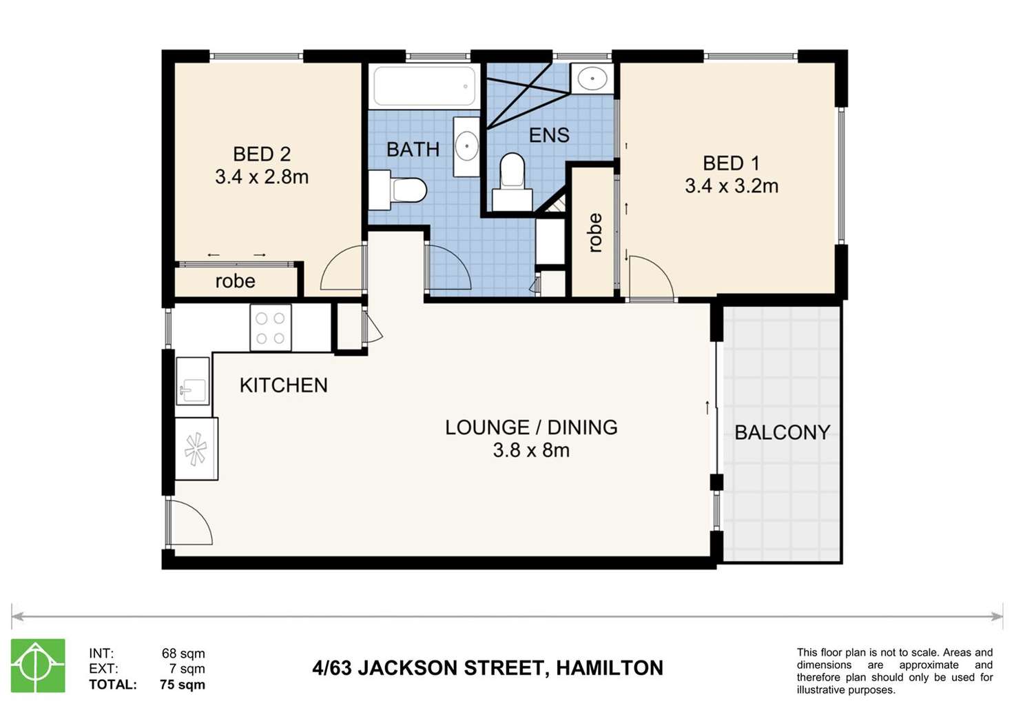 Floorplan of Homely unit listing, 4/63 Jackson Street, Hamilton QLD 4007